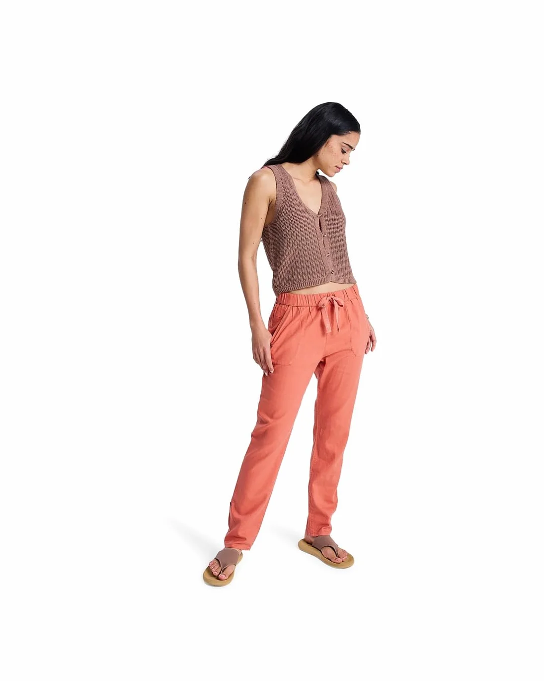 Roxy On The Seashore Pantalón Cargo de Lino Mujer