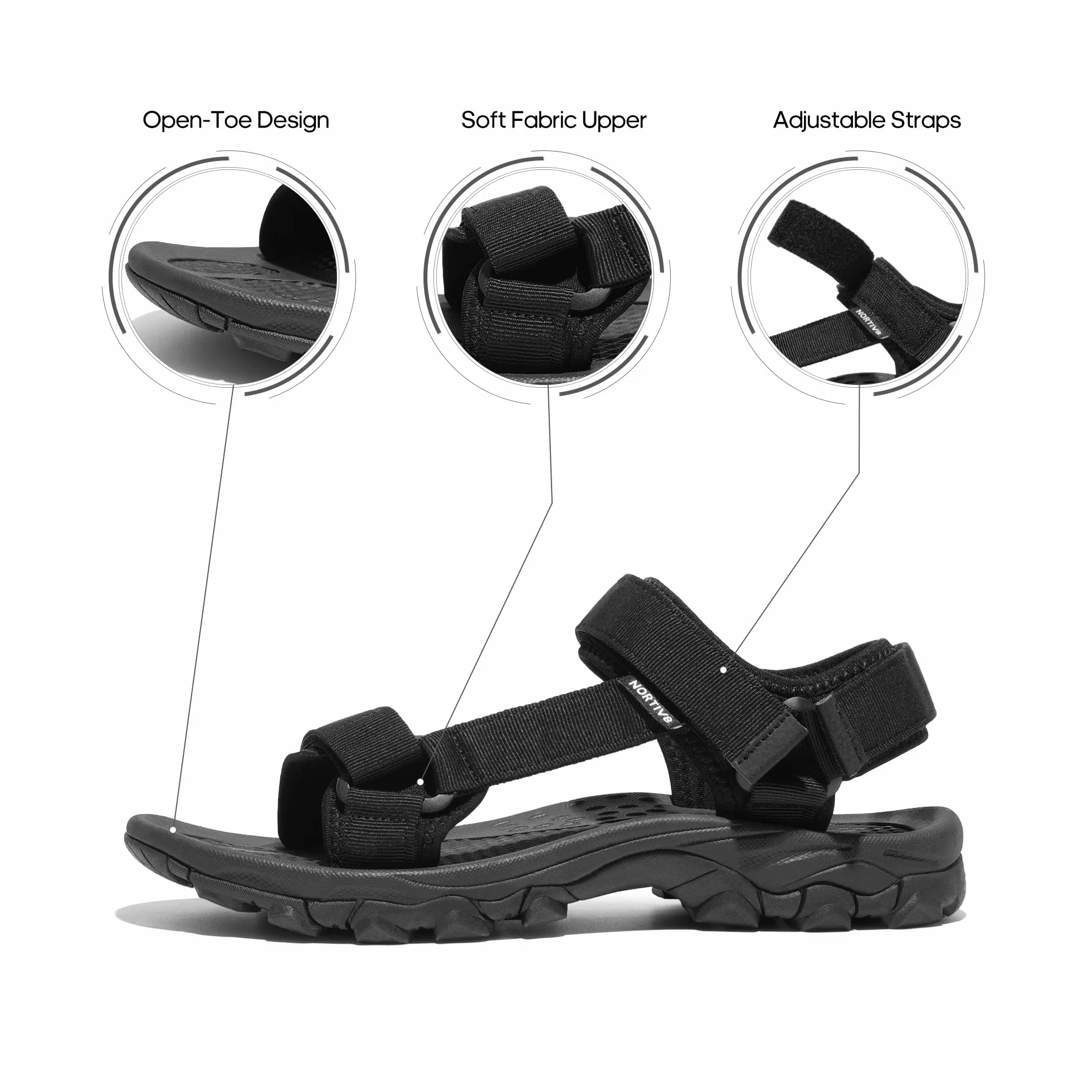 NORTIV 8 Sandalias Hombre Verano para Aire Libre Deportivas Playa Antideslizantes Zapatos Sandalias con Punta Abierta Zapatos de Senderismo