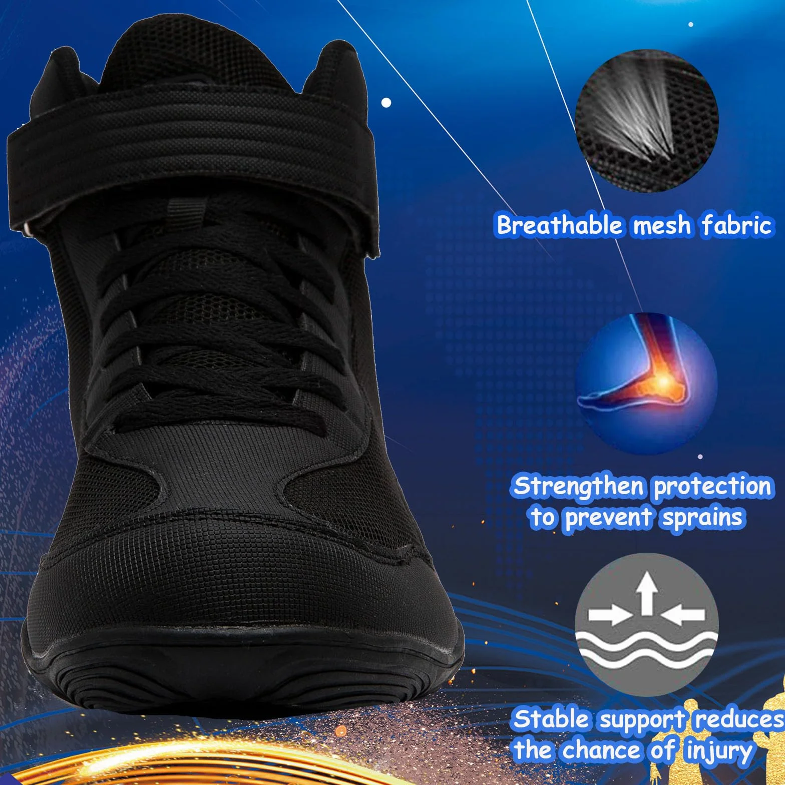 Botas de Lucha Profesionales para Hombre Zapatos de Boxeo Ligeros