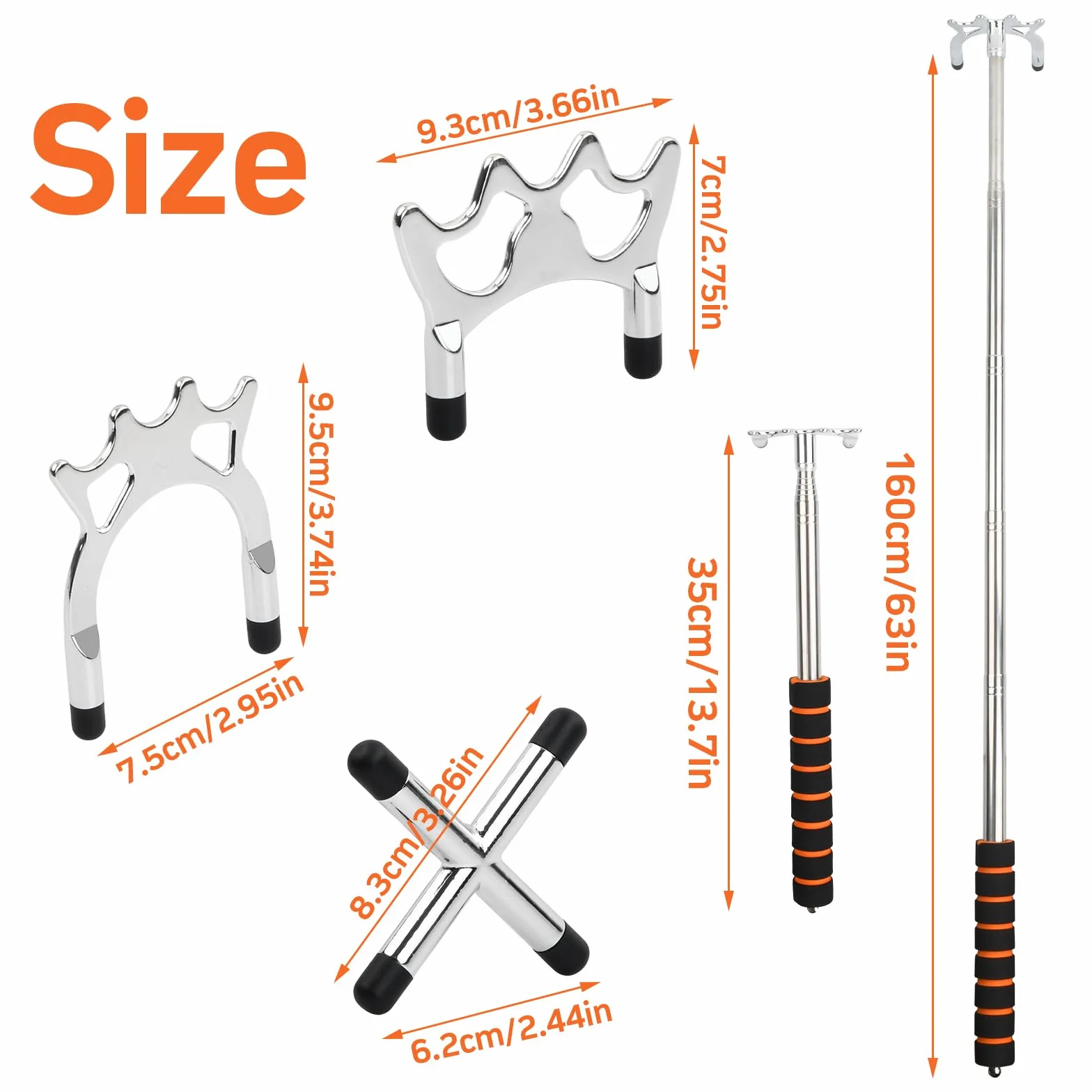 Puente para Tacos de Billar Retráctil 33~150 cm con 3 Cabezas Extraíbles Alto Bajo Cruzado Accesorio Mesa de Billar Plata