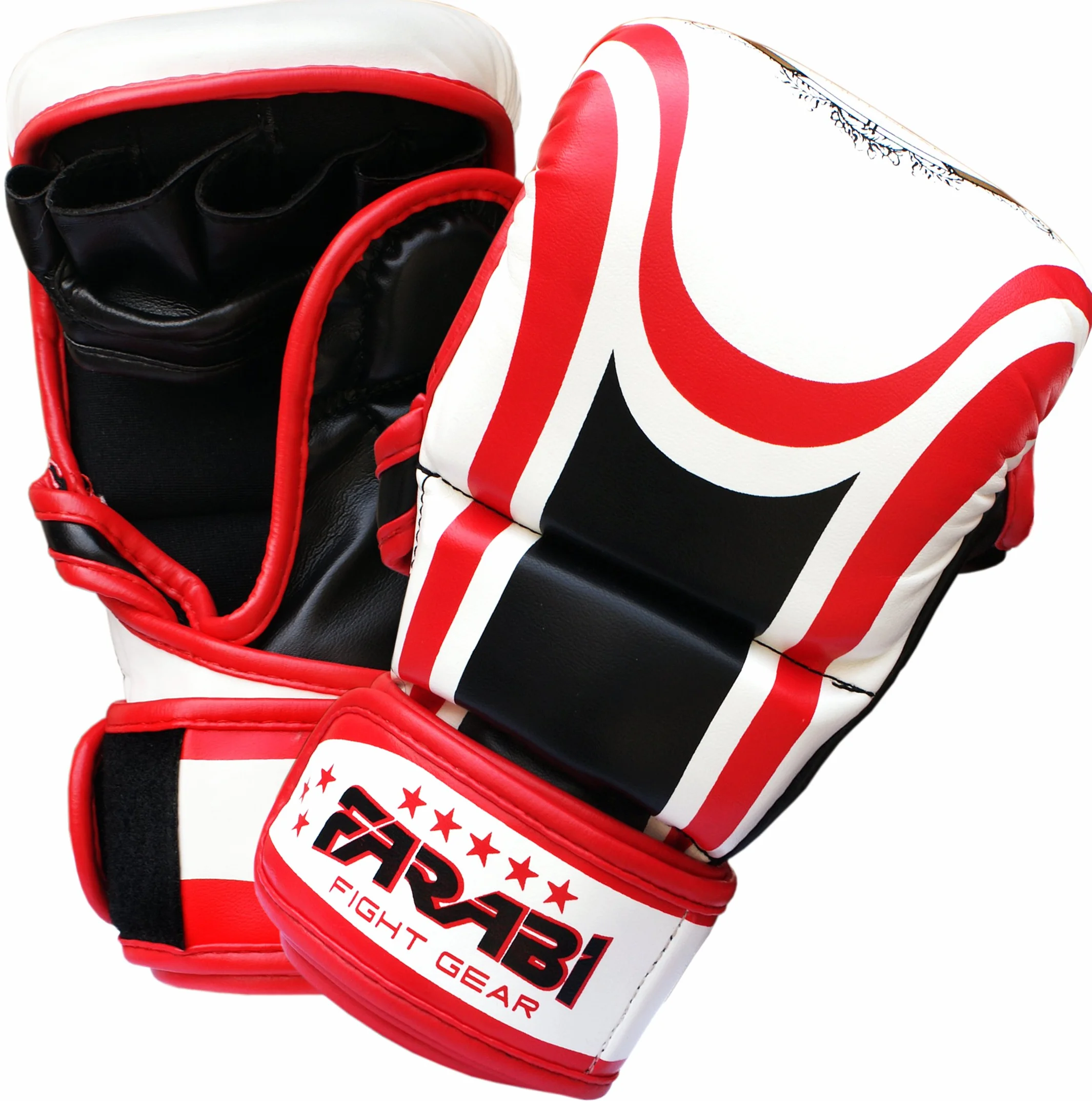Farabi Sports Guantes MMA con Soporte de Muñeca Ajustable Palma Abierta para Muay Thai