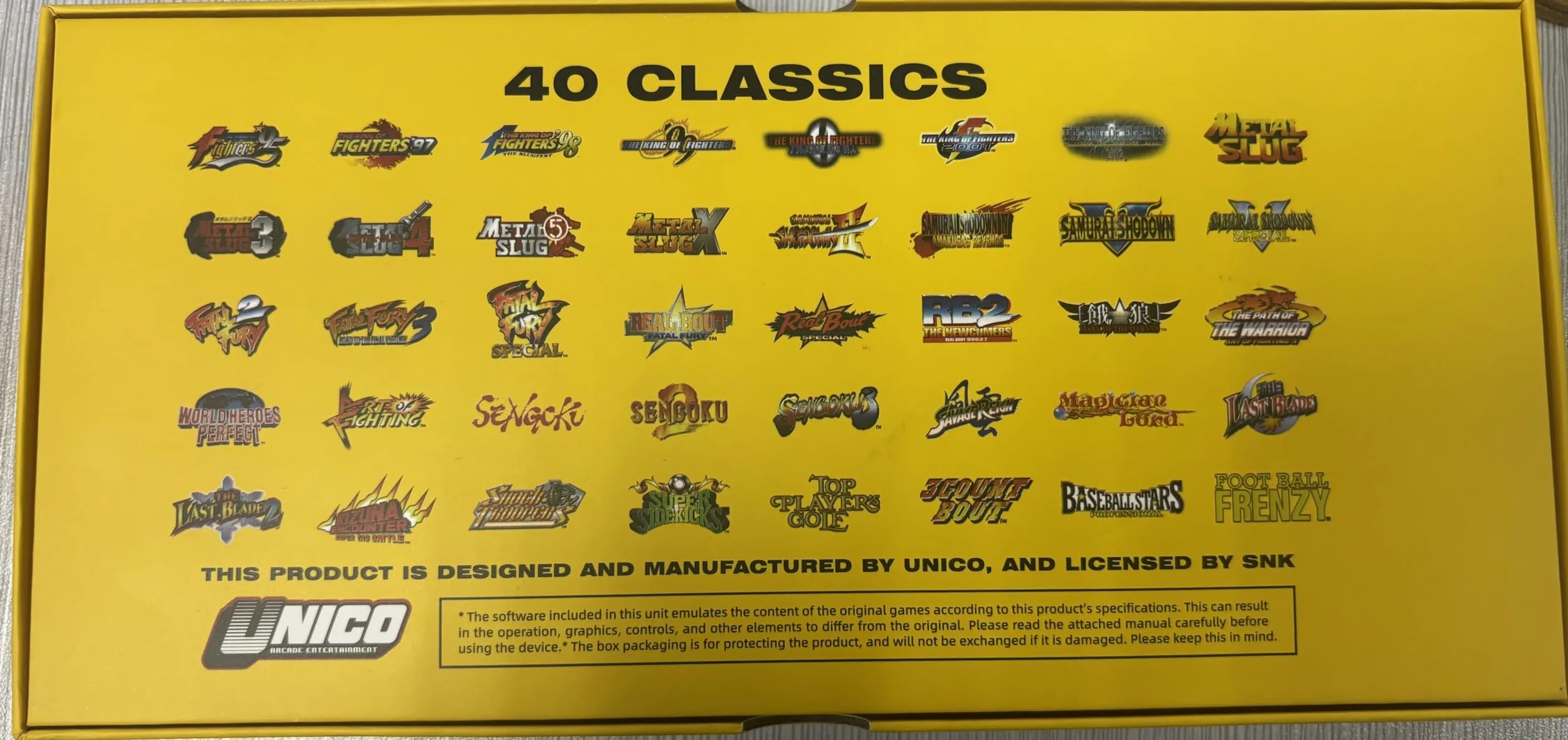 Unico Consola Electrónica Portátil de Mano, 40 Juegos clásicos de SNK preinstalados, Incluyendo King of Fighters, Metal Slug, etc., Pantalla IPS de 4 Pulgadas, Resolución 720*960, Regalo Retro-Blanco