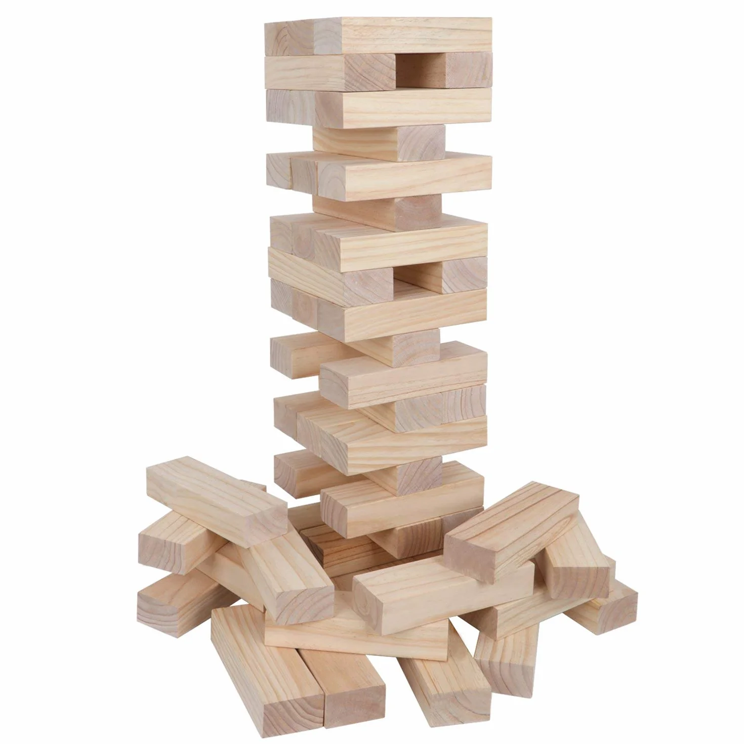 Juego Torre de Madera, Apila Desde 0.6 Metros hasta 1.5 Metros, Juego de Bloques de Madera para Fiestas