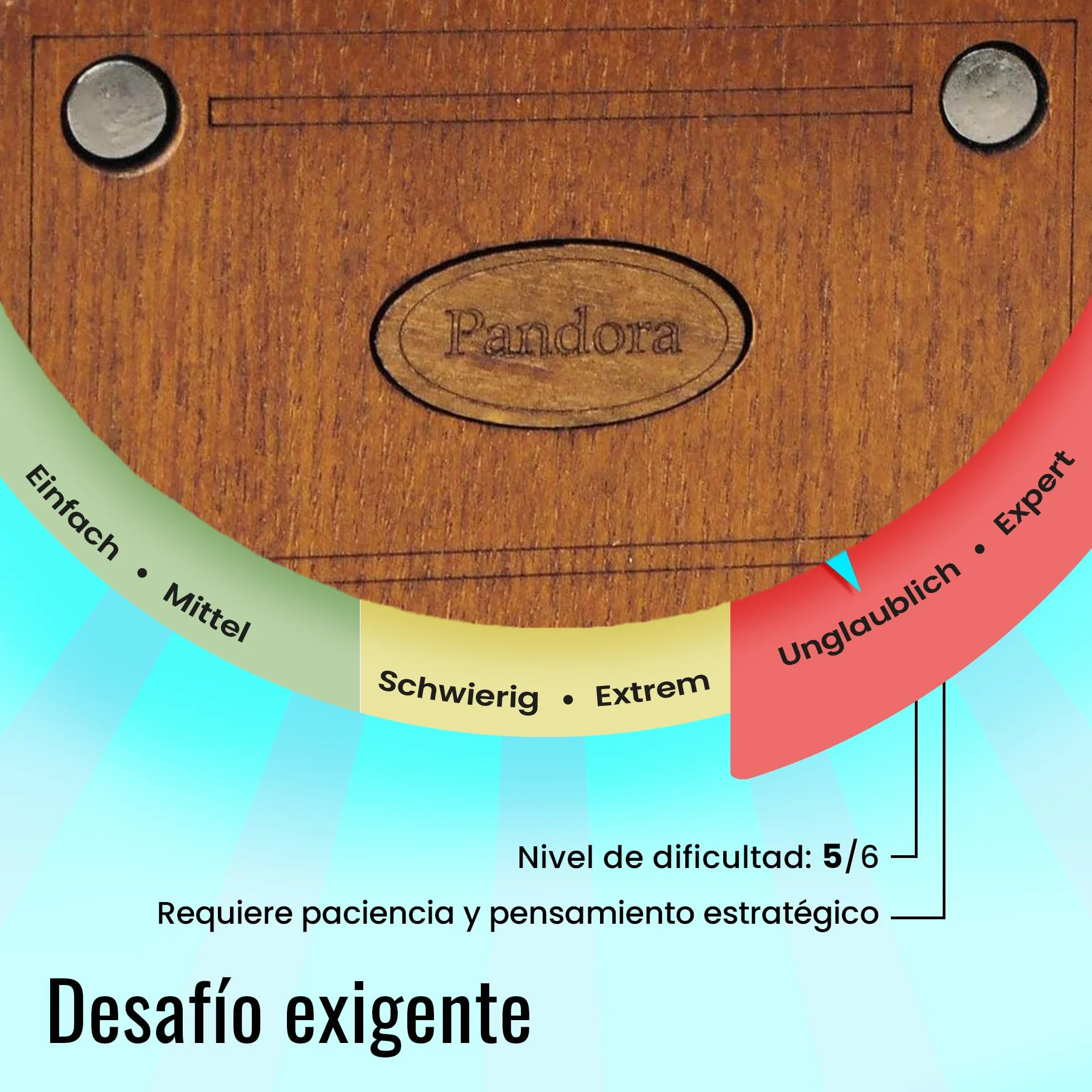 Logica Juegos Art. Pandora Box - El Cofre Secreto - Rompecabezas de Madera - Caja Secreta - Dificultad 5/6 Increíble - Colección Leonardo da Vinci