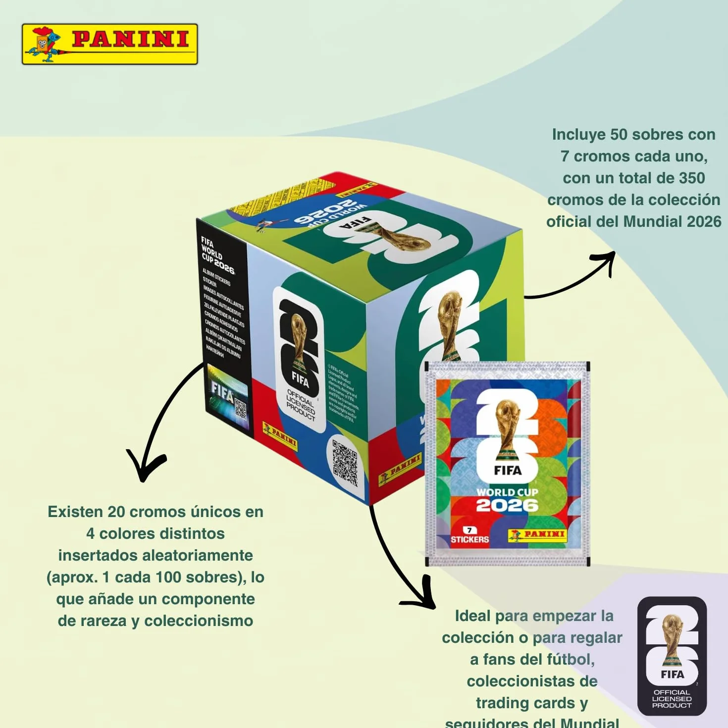 Panini FIFA World Cup 2026 Colección Oficial Cromos Caja 50 sobres