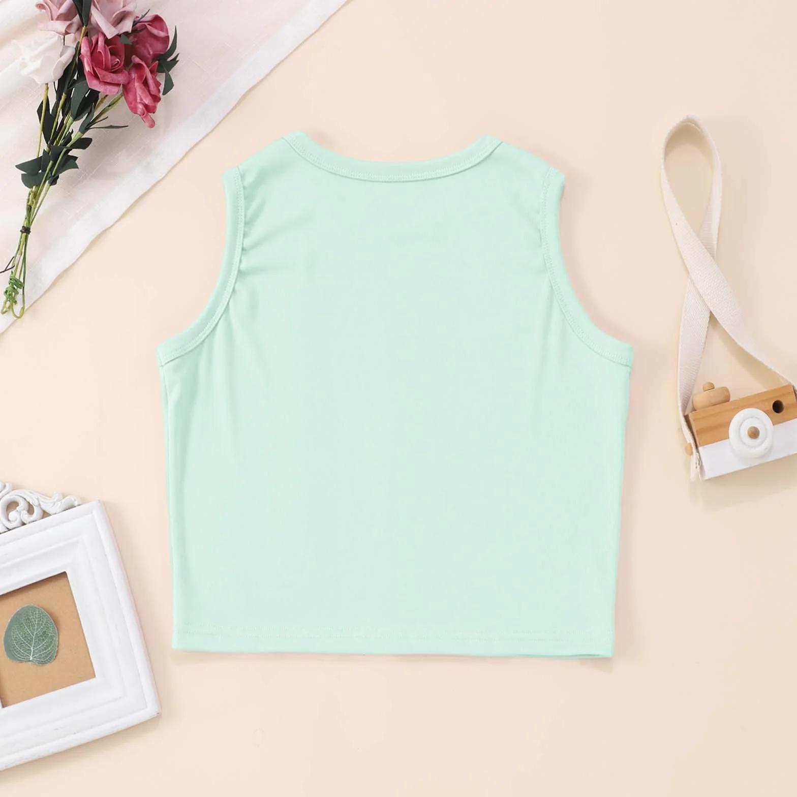 Camiseta de manga larga para niña 128 Athletic Tank Rippenstrick High Neck Crop Top Gimnasio Yoga