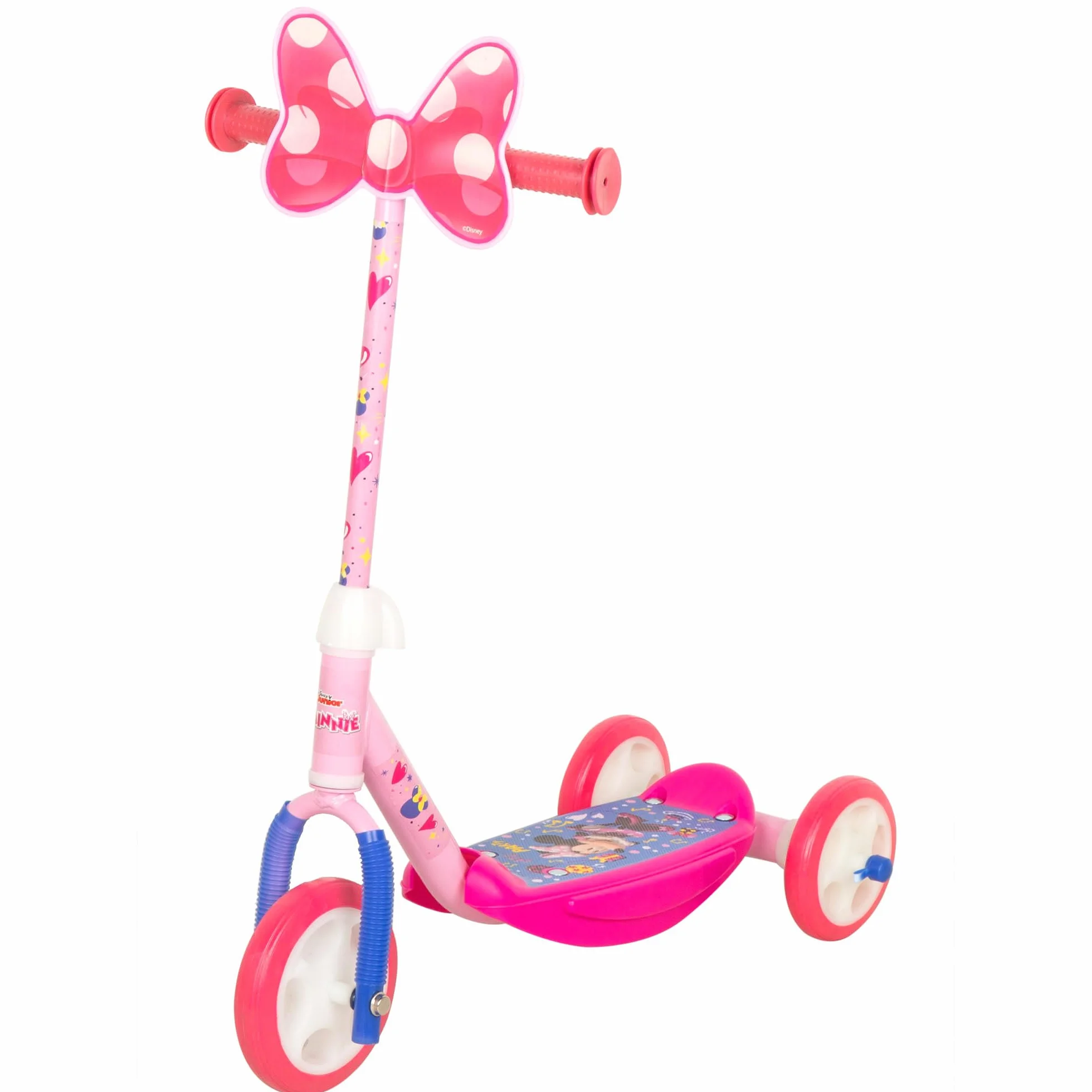 Disney Minnie Patinete 3 Ruedas +20 kg +2 años, 57x30x60-66 cm, Escudo Delantero, Juegos para niños, Motricidad, Diseño Colorido Minnie Mouse, Patinete Infantil, Fácil de Montar (77742)