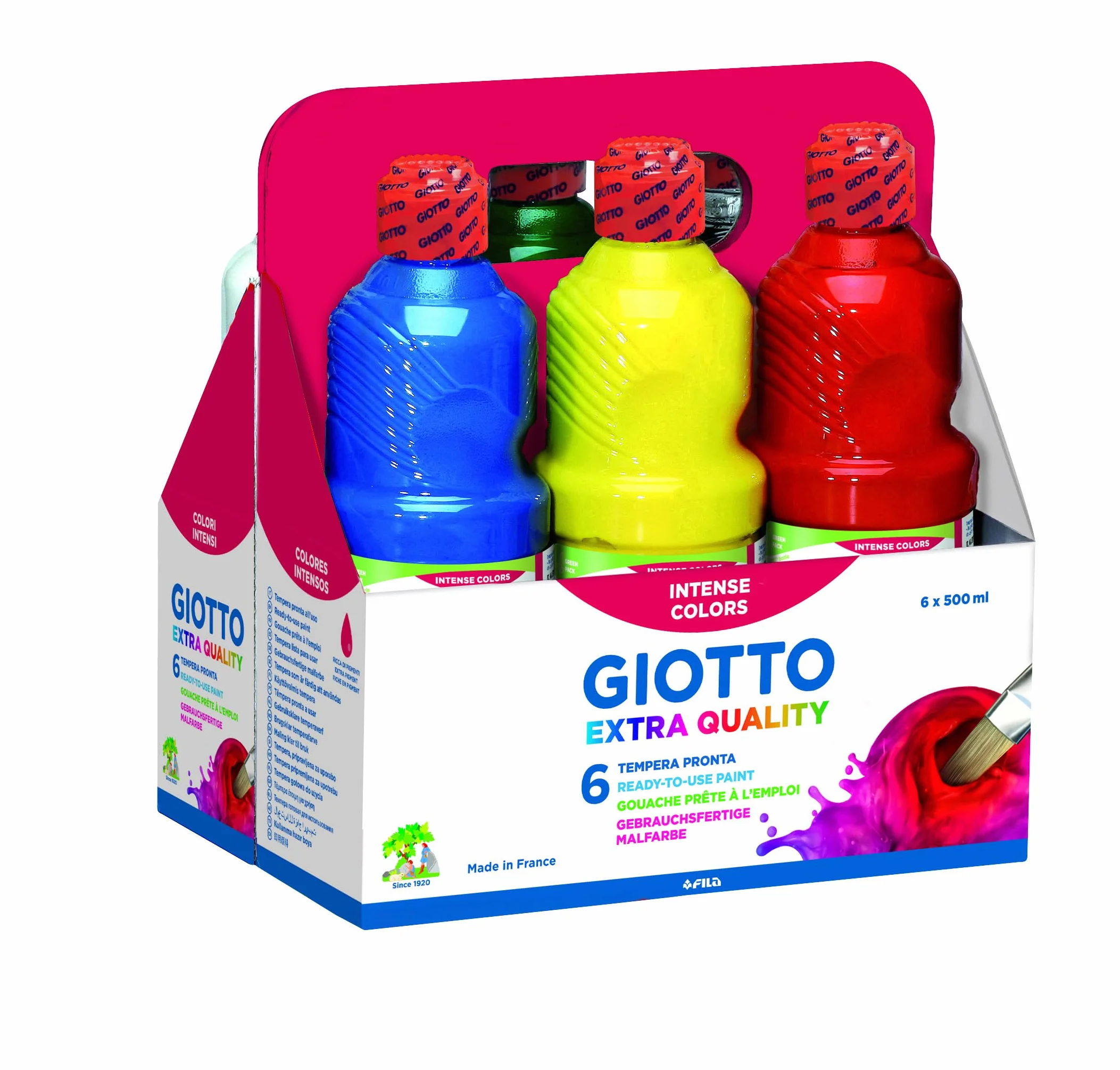 Giotto 533200 - 6 botes de pintura de 500 ml