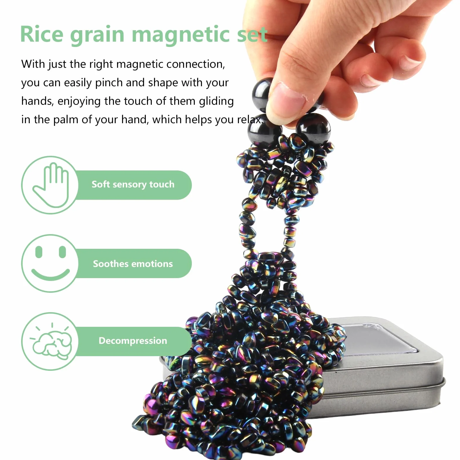600+ Imanes Piedras de Colores Descompresión Magnetic Balls Imanes 4 Grandes Bolas Magnéticas Coloridas con Caja de Hierro Piedras Magnéticas para Ansiedad Pasatiempo Novedades Regalos