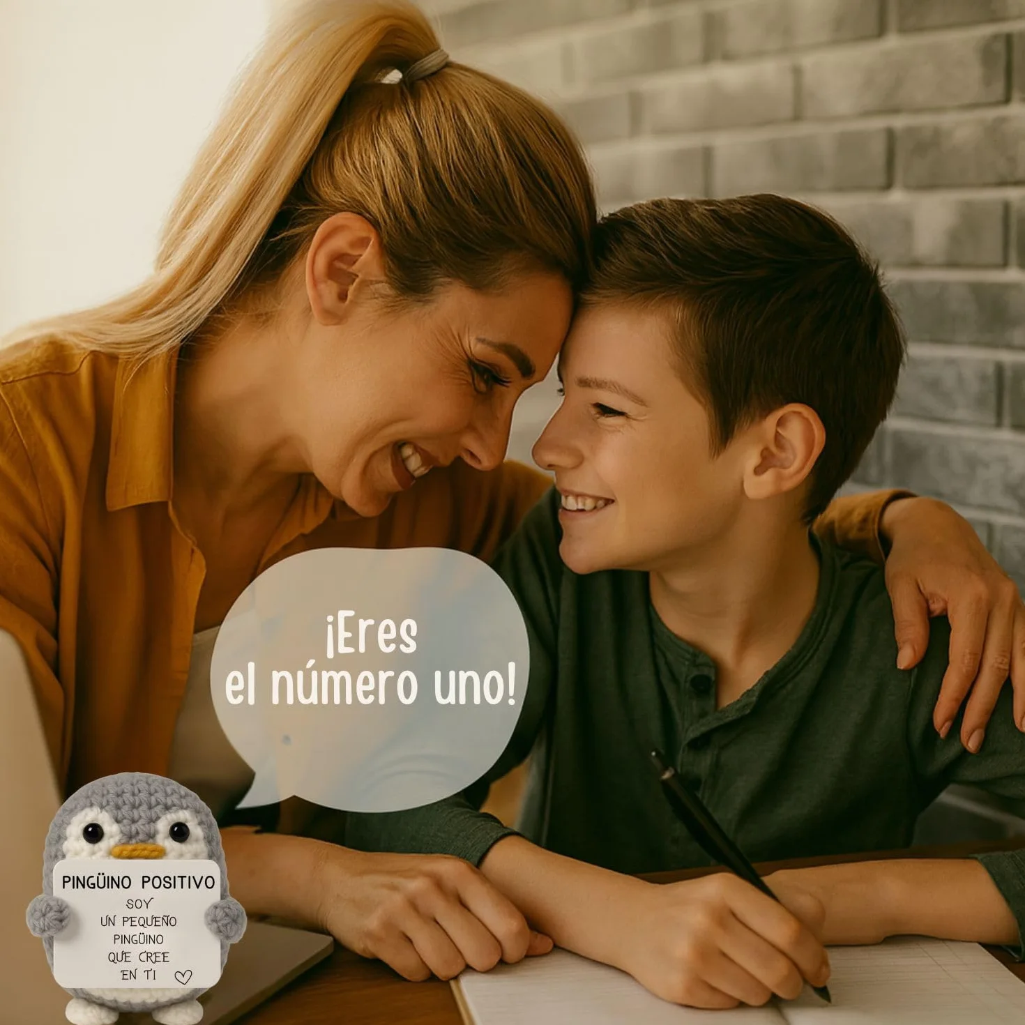 Pingüino Positivo Peluche Divertido Regalo Original Fiesta Infantil Adolescente Cumpleaños Niño Niña