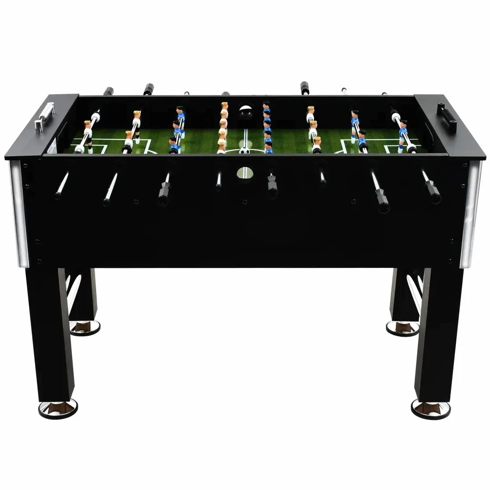 Mesa de fútbol profesional de 60 kg, 140 x 74,5 x 87,5 cm, de acero, con 2 porterías, 2 pelotas, 2 marcadores, 8 cañas de jugador y 22 jugadores