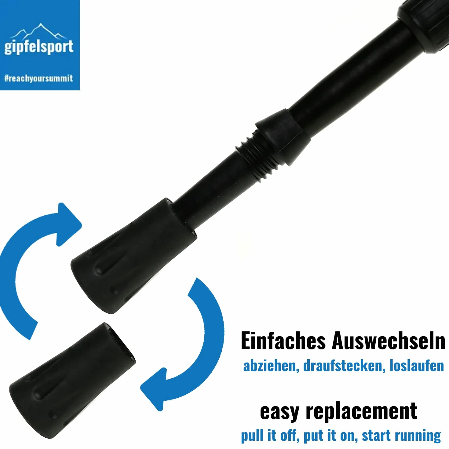 Gipfelsport Tampones de Goma para Marcha nórdica - Almohadillas para Bastones de Marcha nórdica