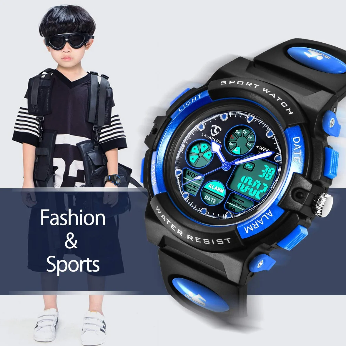 Reloj Deportivo para Niños y Niñas Resistente al Agua Digital Analógico Impermeable