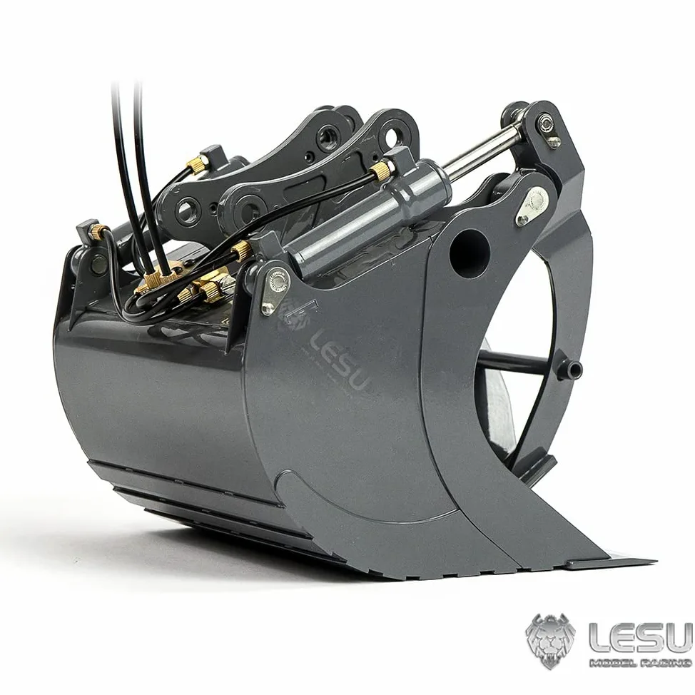 1/14 Metal pintado cubo de agarre para LESU ET35 excavadora RC hidráulica modelo piezas