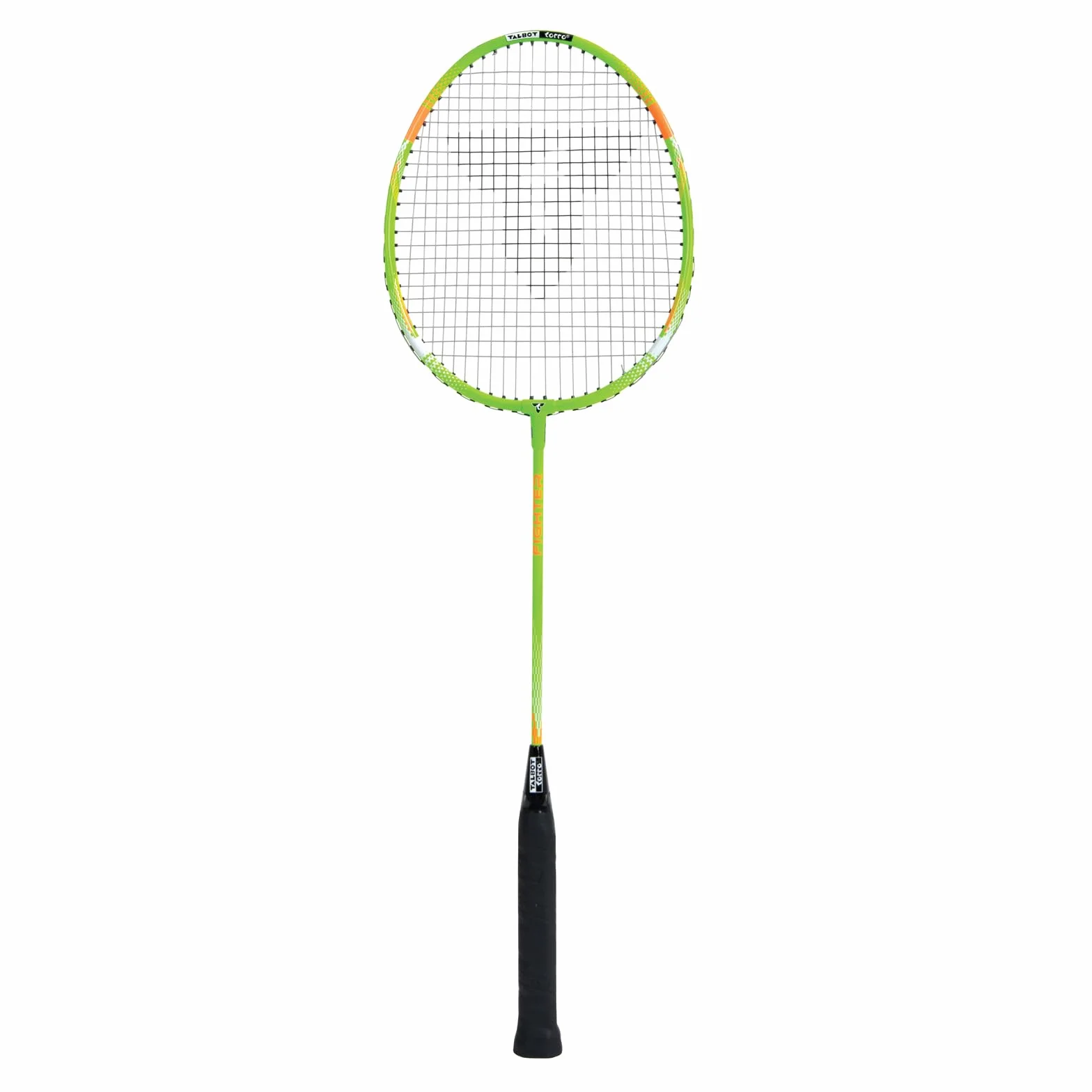 Talbot Torro Raqueta de Bádminton Fighter Acero Endurecido Aluminio Lawntex 0,8 mm Verde Naranja