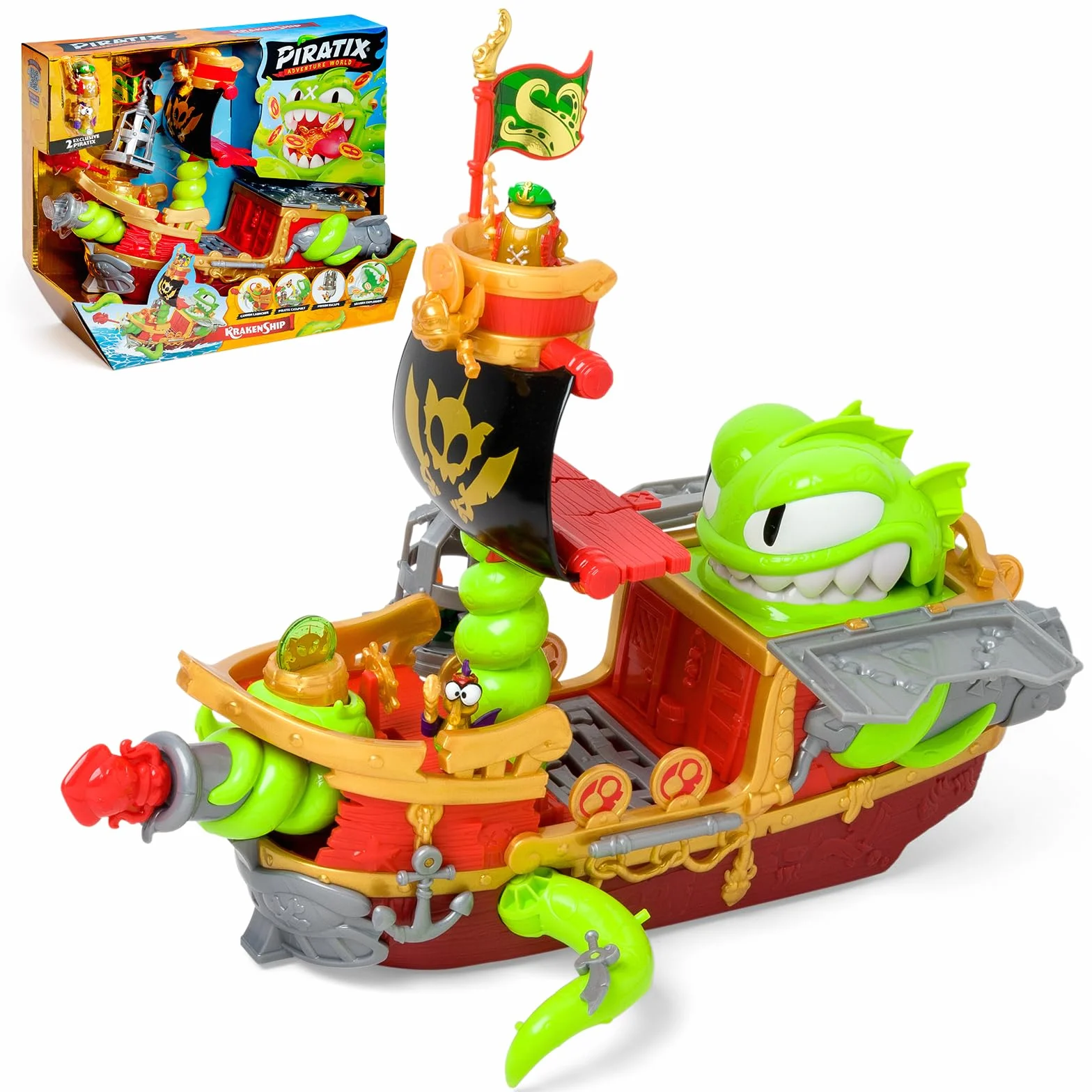 PIRATIX Kraken Ship Barco Piratix Juguete con Accesorios Exclusivos