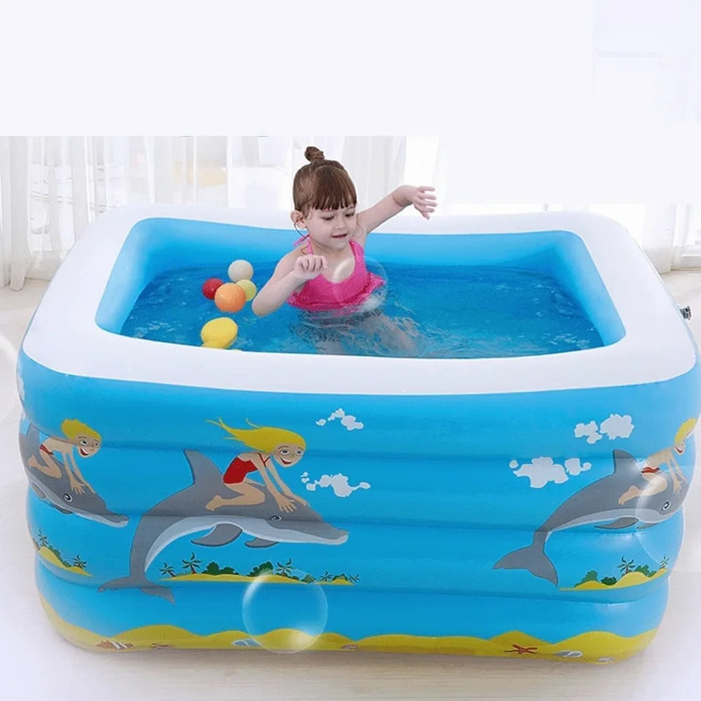 Piscina Hinchable Piscina Hinchable 180 X 140 X 60 Cm Piscina Hinchable Familiar para Adultos Piscina Infantil Rectangular Piscina para Exteriores