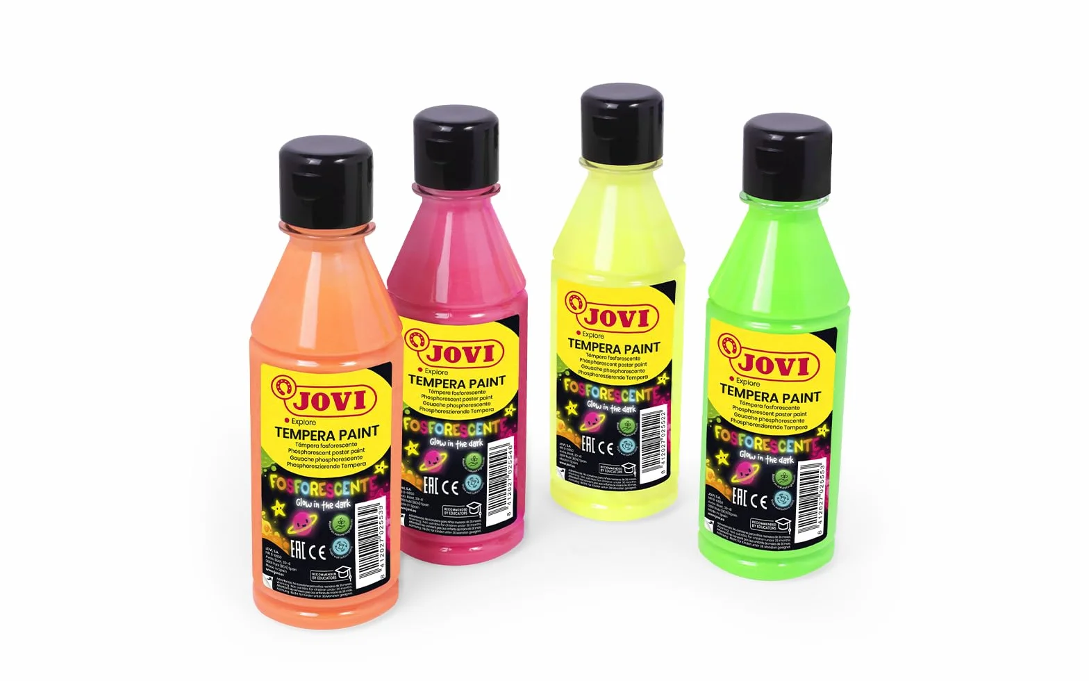 Jovi Fosforescente témpera, 250 ml, Color Amarillo (51902)