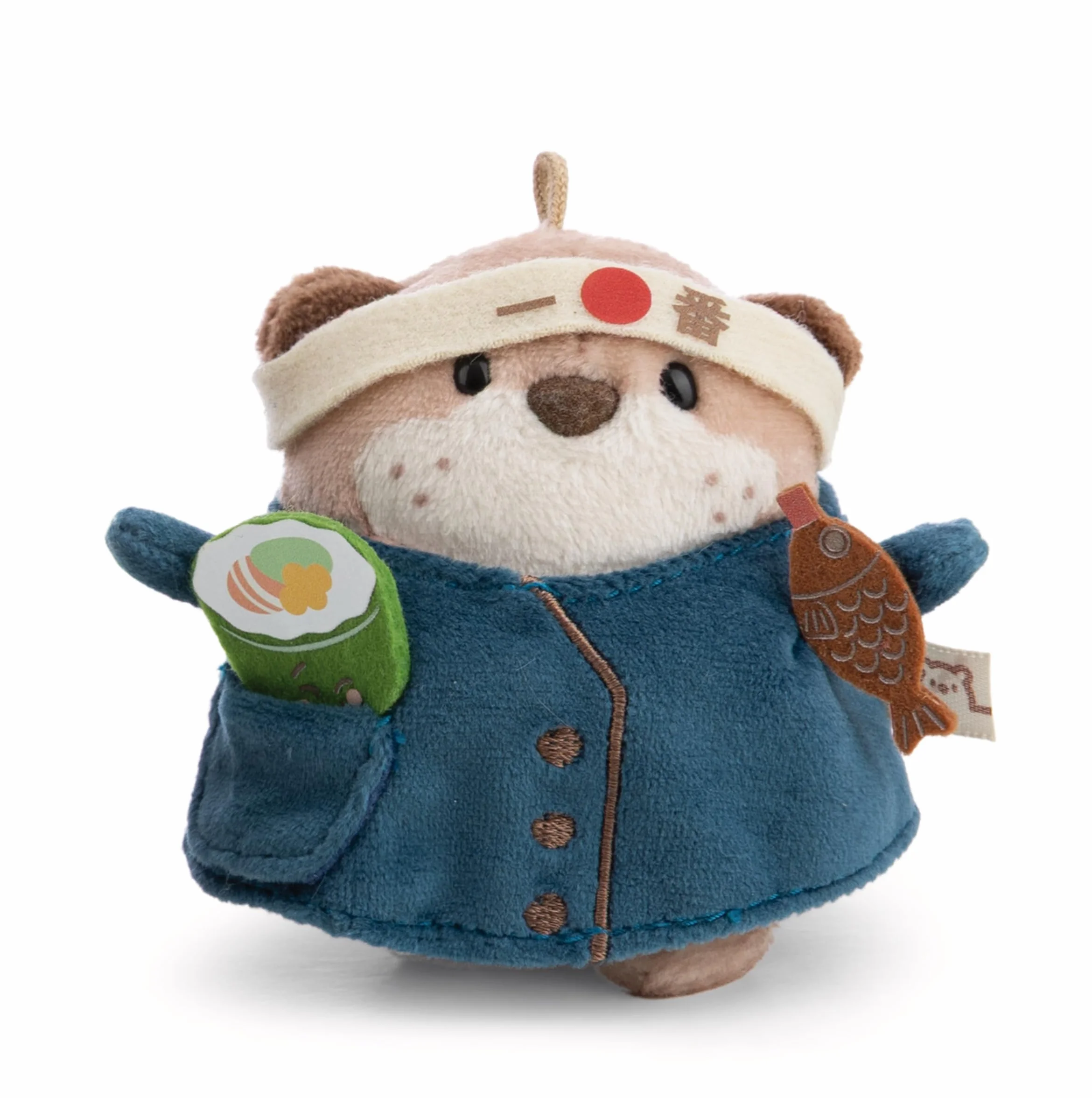 NICI Peluche Nutria Jiro 8 cm con Sushi y Disfraz de Cocinero en Caja de Regalo - Diseño Kawaii para niños y Adultos