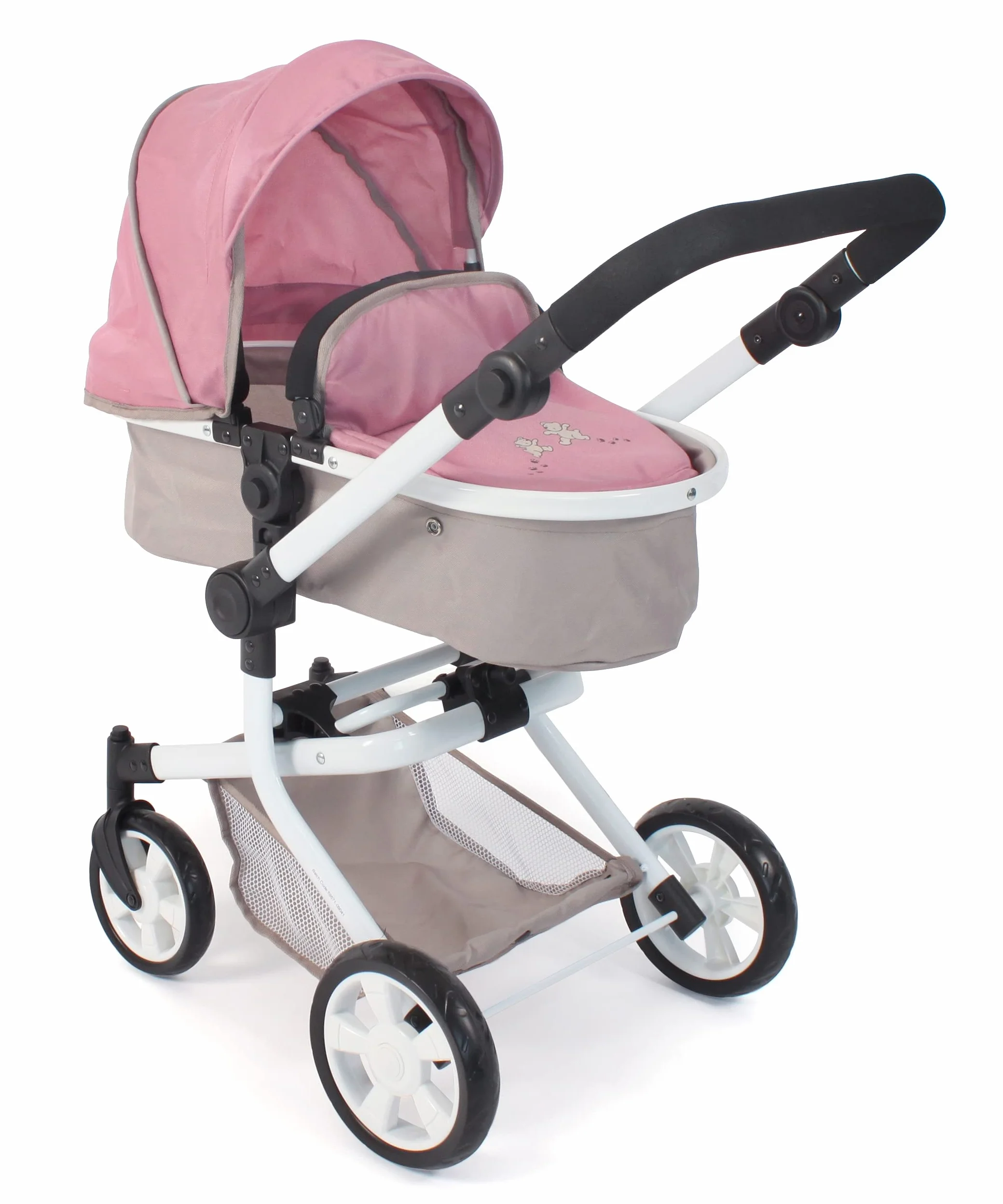 Bayer Chic 2000 Cochecito de muñecas Mika 2 en 1 para muñecas hasta 52 cm Rosa 73x41x82 cm