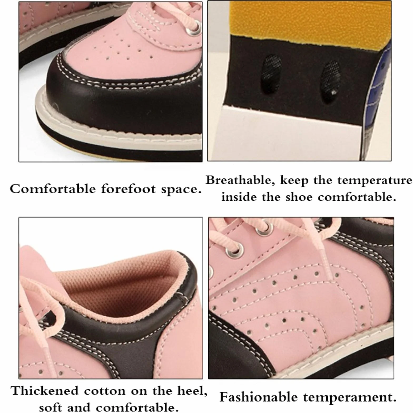 Zapatos de Bolos Unisex Adulto Resistente Desgaste Transpirable Negro