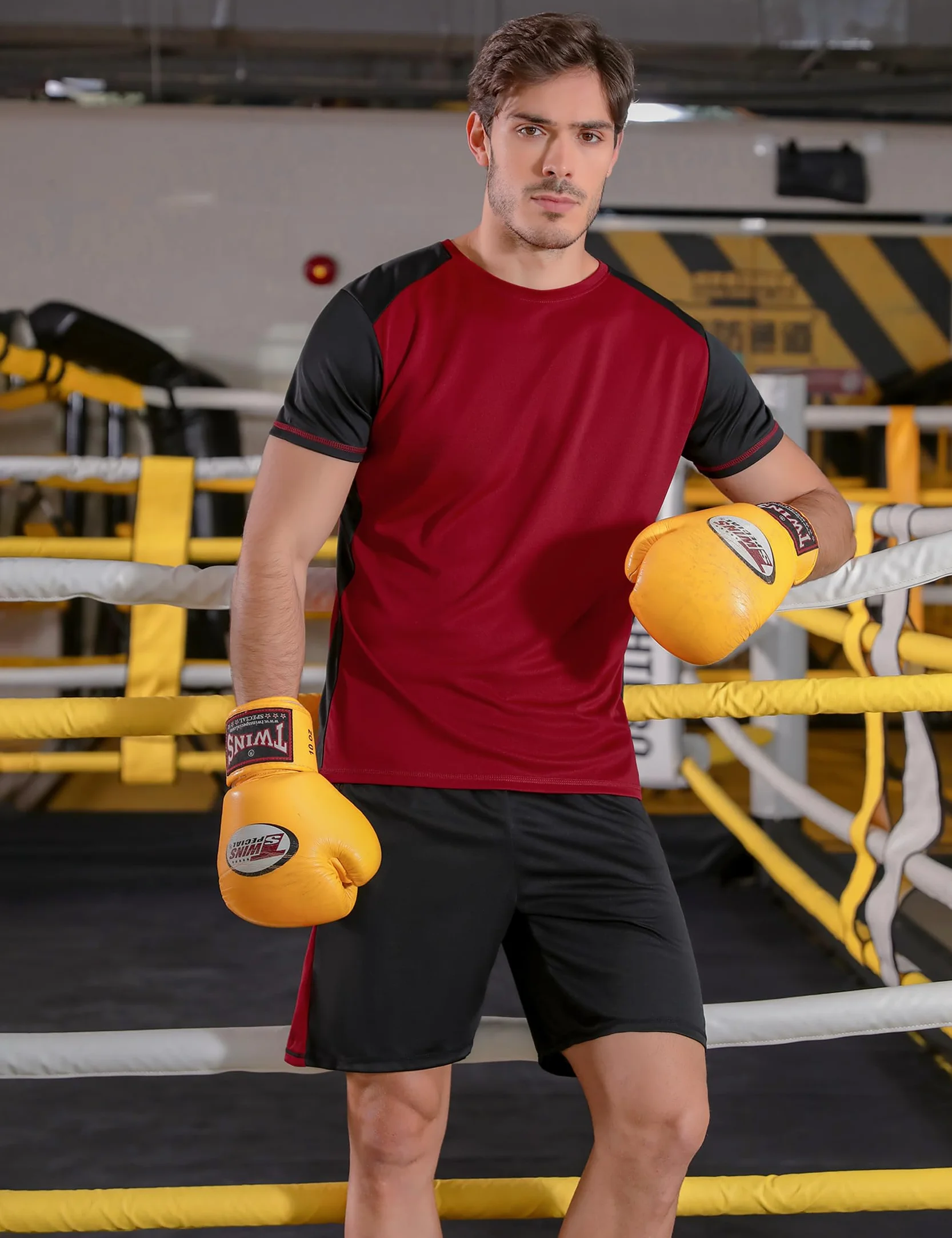 Conjunto Deporte Hombre Manga Corta Chandal Verano Traje Entrenamiento Elástico Secado Rápido Ropa Deportiva Correr
