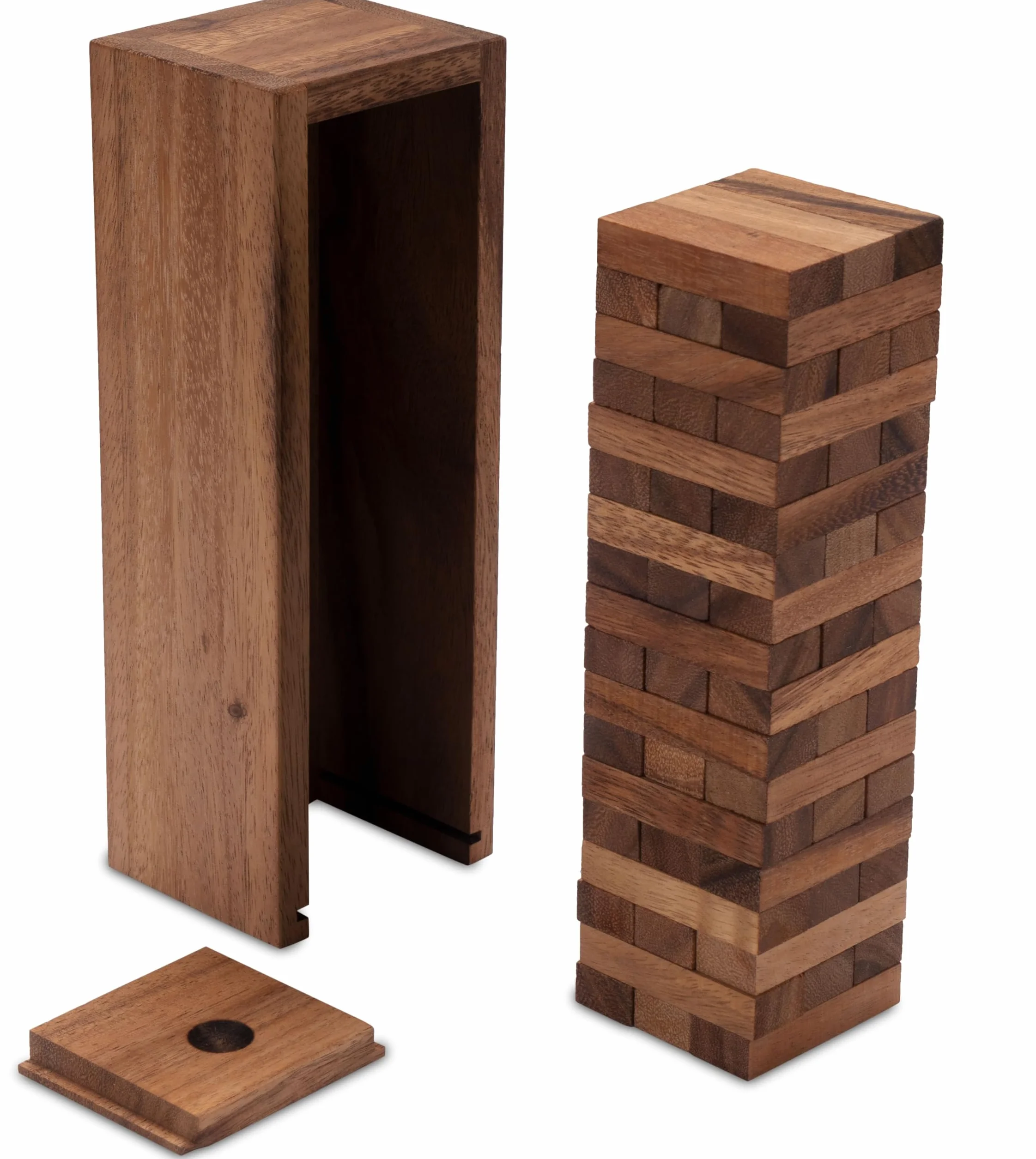 LOGOPLAY Torre tambaleante tamaño. S - 23 cm de Altura - Condo - Torre de Madera - Juego de Habilidad - Juego de Tablero de Madera Marrón