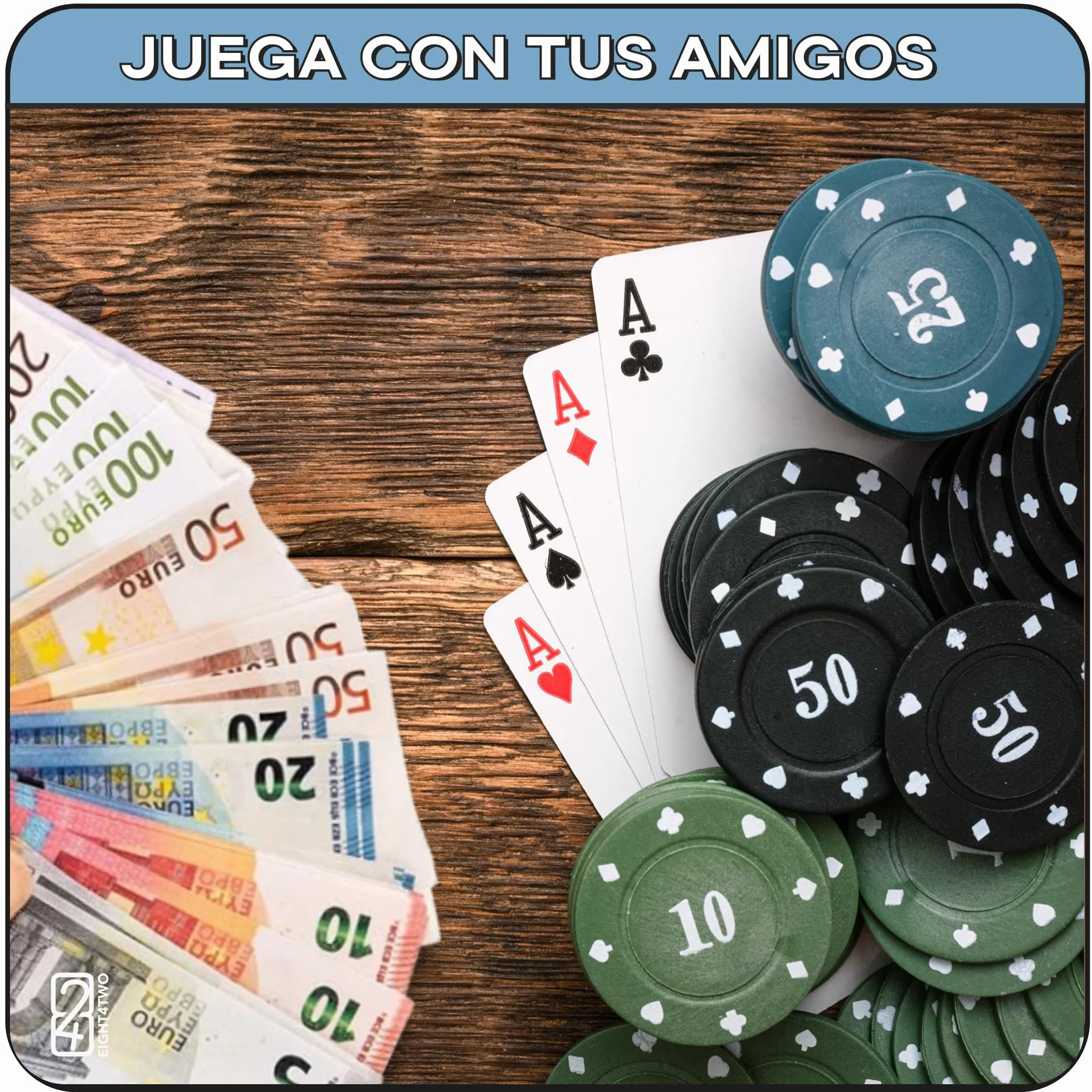 EIGHT4TWO® 175 Piezas de Dinero Juguete - Billetes de 5, 10, 20, 50,100, 200, 500 con tamaño al 75% - (25x7).
