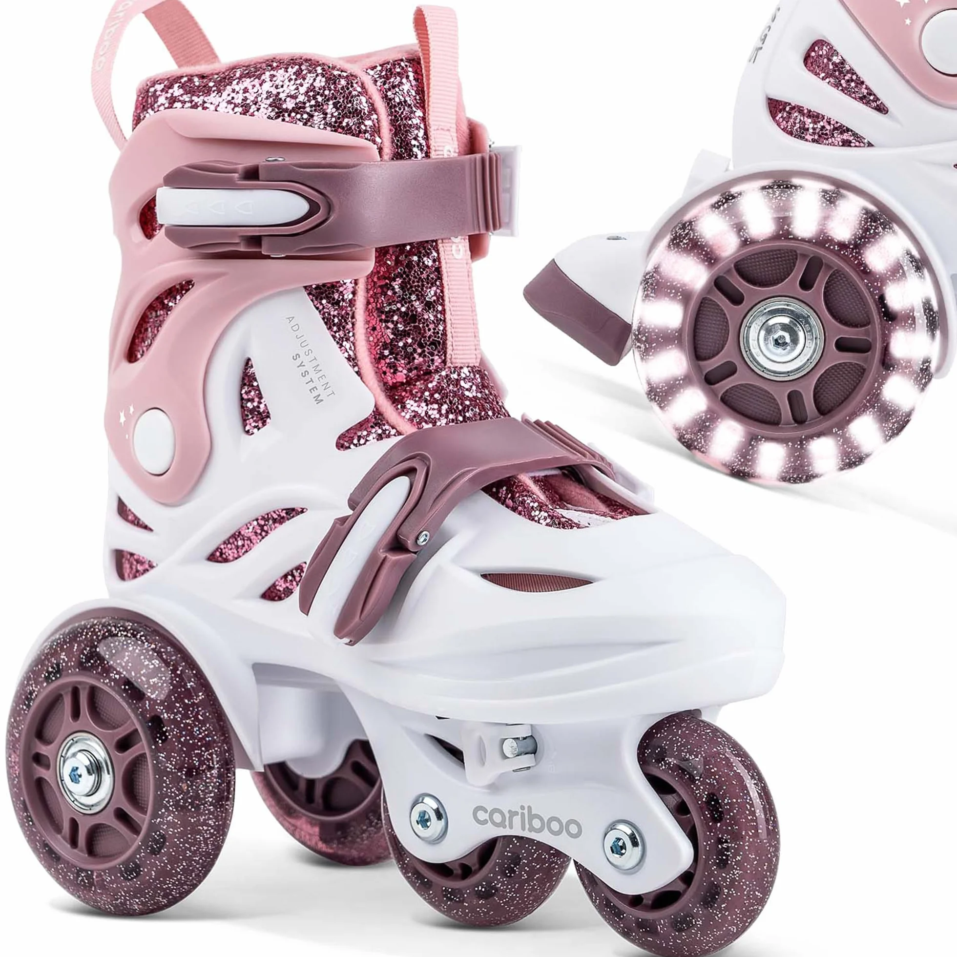 Cariboo Patines En Línea para Niños Principiantes Tamaños Ajustables con Ruedas Purpurina Ballerina