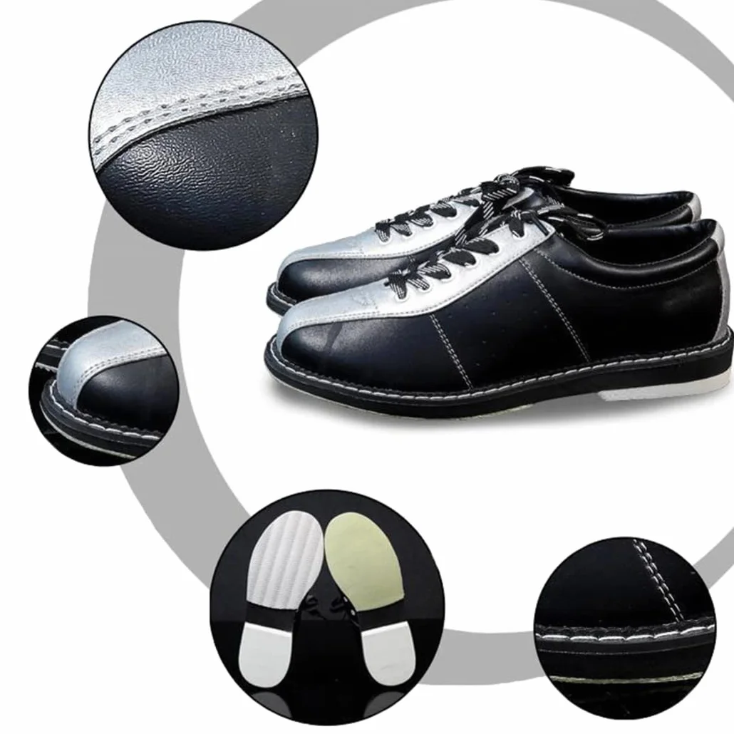 Zapatos De Bolos para Hombres Cuero Antideslizantes Transpirable