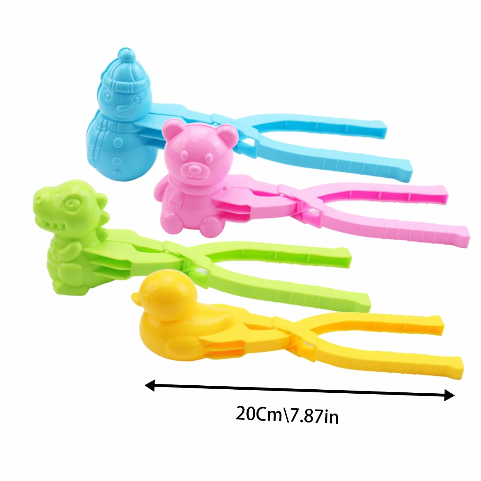 8 piezas de fabricación de bolas de nieve, pinzas para bolas de nieve para niños, moldeador de bolas de nieve con mango, juguete divertido para la nieve para niños, para diversión al aire