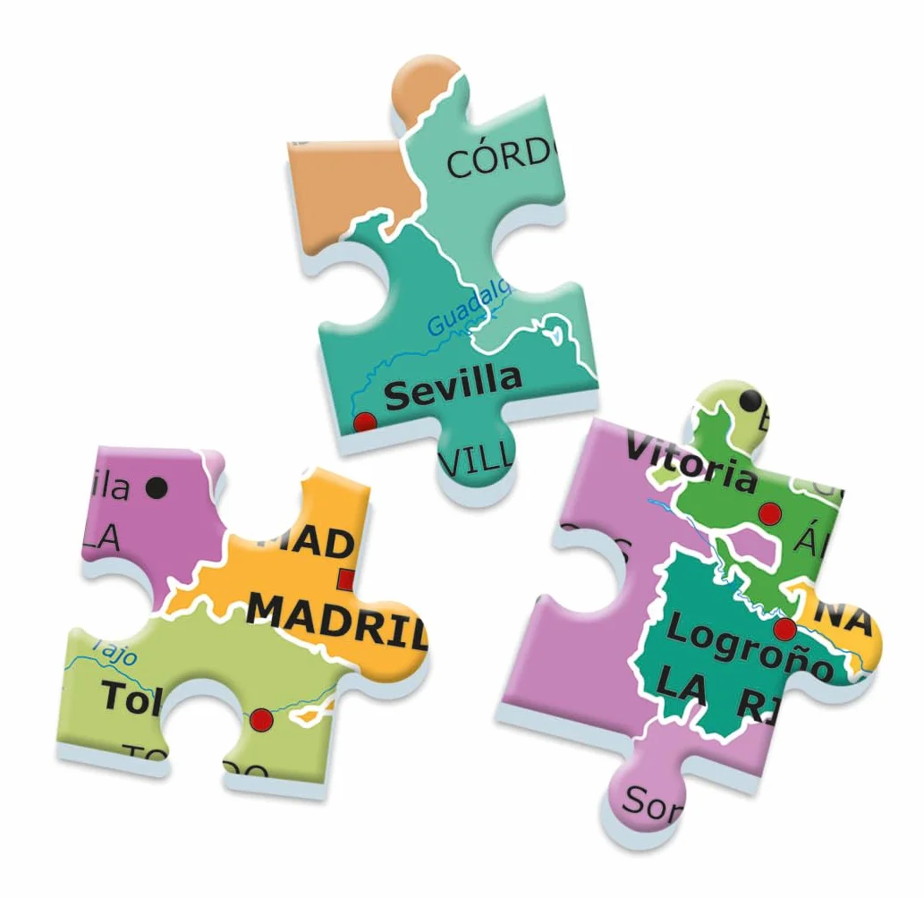 Clementoni - Descubriendo España, Juego Educativo Infanti - A Partir de 6 años - Puzzle Doble Cara del Mapa Físico y Político - Aprende Geografía y Cultura Española, 55119