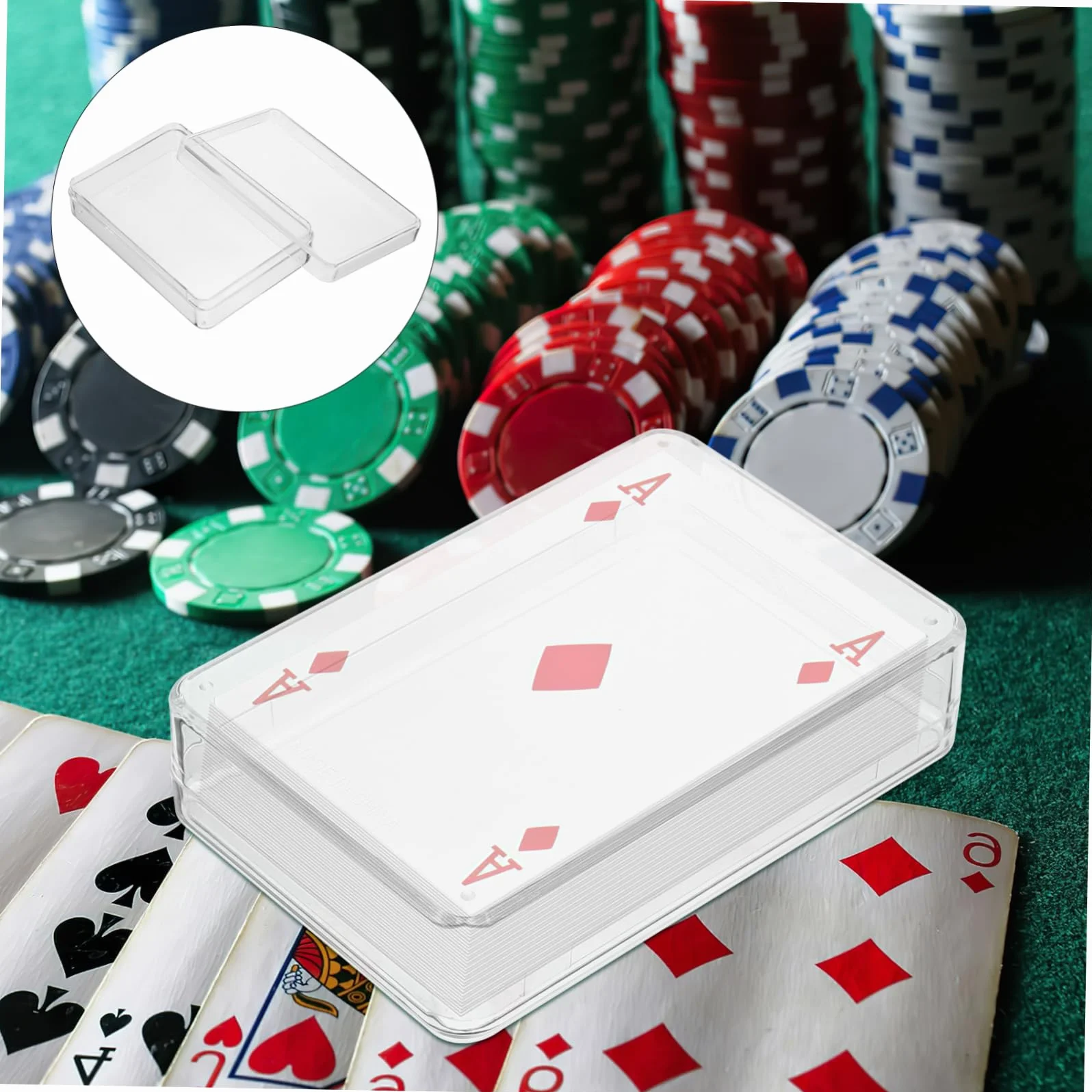 Toyvian 8piezas Caja De Almacenamiento para Cartas De Poker Estuche De Plástico Transparente Tapa Organizador Compacto para Barajas