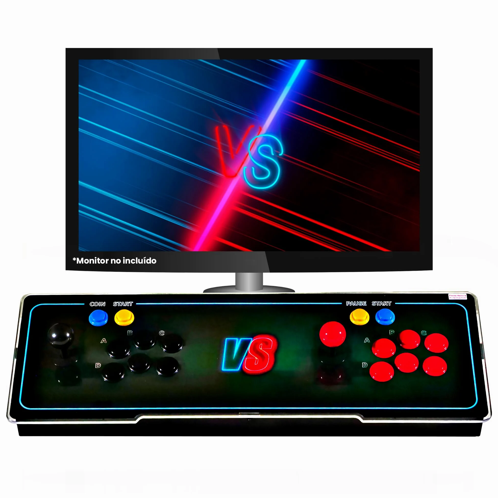 Unicview Pandora Box 3D, Retro Consola Maquina recreativa Arcade Video, Joystick Arcade, Versiones Originales Juegos Retro, Incluye Juegos 2D y 3D. Función de Guardar Partida, Pandora_5000