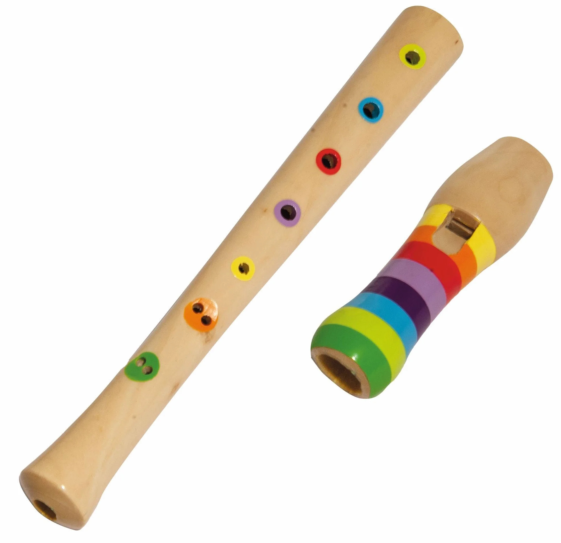 Eichhorn Flauta de madera para música 100003481 Colorida flauta de madera con 7 agujeros, incluye cancionero con TRES canciones para reproducir, 32 cm de largo, a partir de los cuatro años, marrón