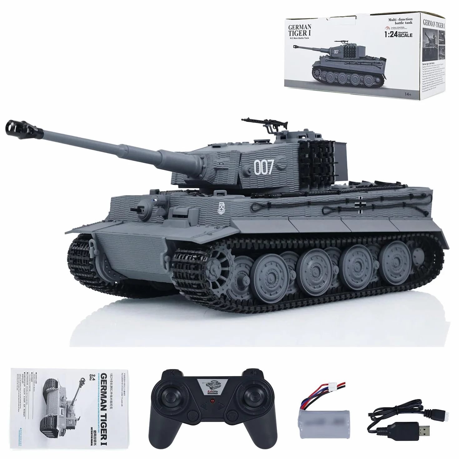 Tanque de combate teledirigido 1/24 días Tiger I combate por infrarrojos teledirigido tanque militar RC Hobby Modelos