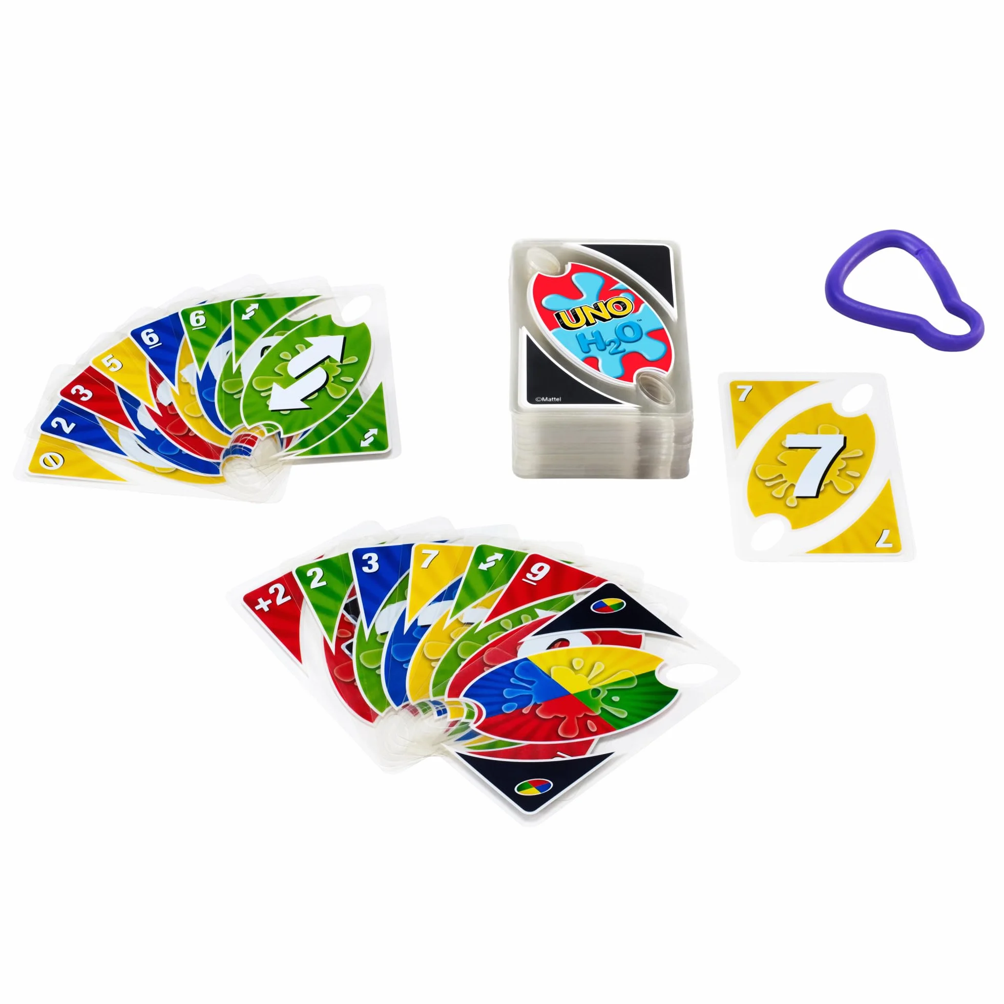 Mattel Games UNO H20 To Go Juego de Cartas Resistentes al Agua +7 años Playa Nieve Viajes P1703