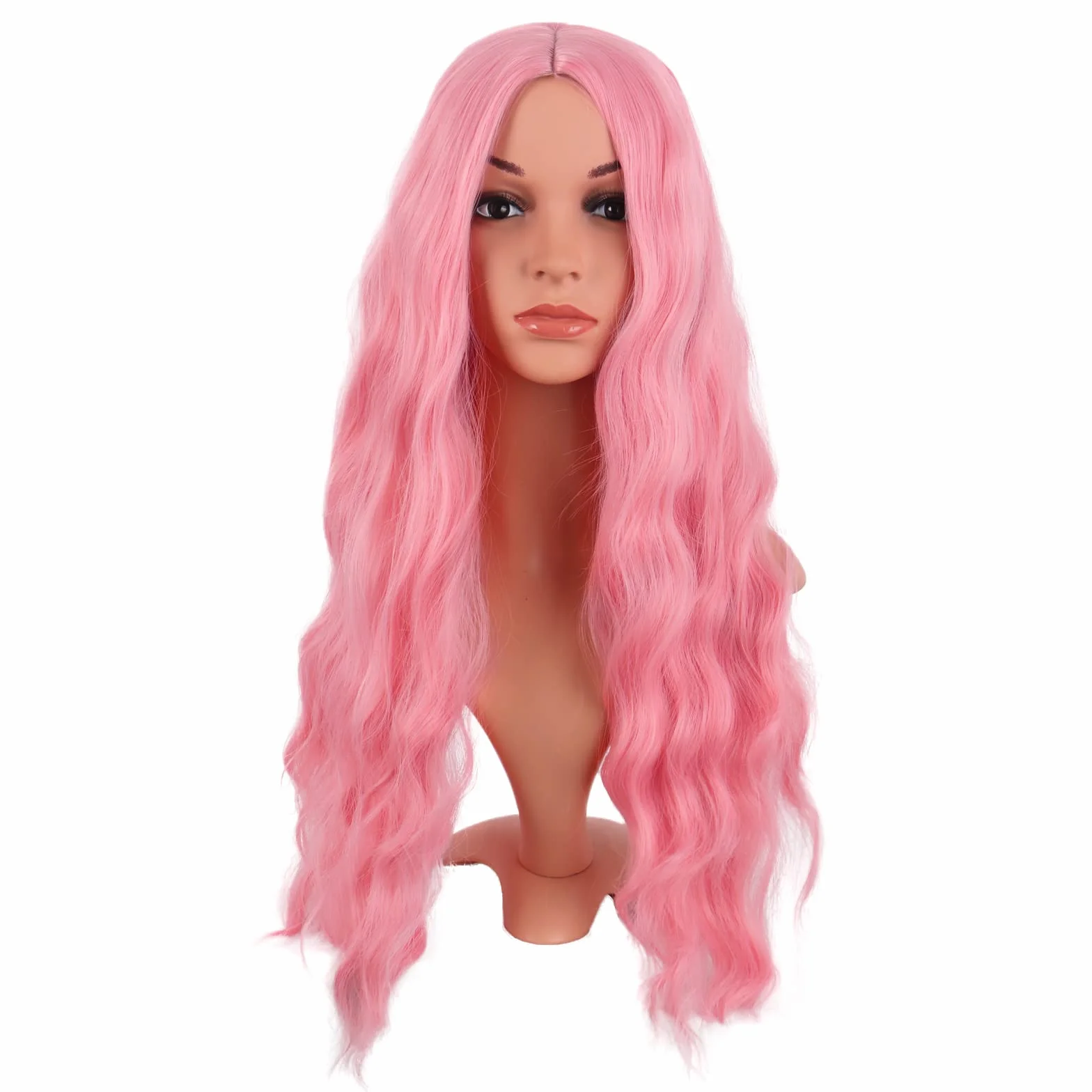 MapofBeauty 28 Pulgada Peluca Sintética Ondulada Rizo Middle Part Para Cosplay