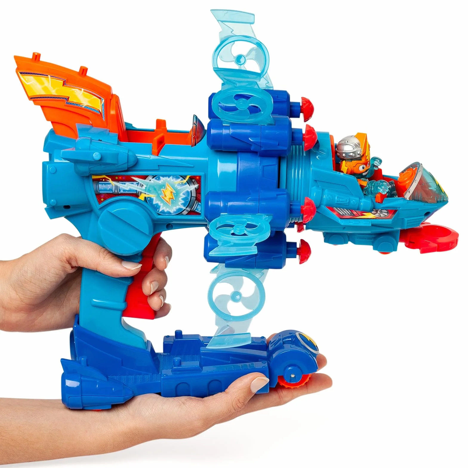 SUPERTHINGS KAZOOM Power – Vehículo Multi-acción de la Serie de TV ''Kazoom Power'', Contiene 1 Blaster Jet, 1 Kid Kazoom Exclusivo y 6 Proyectiles