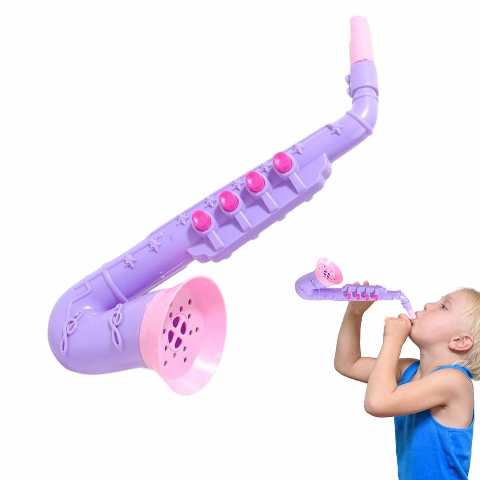 Saxofón de ,Seguro y Realista - Instrumento Musical De Saxofón - para Pequeños Principiantes Juego de Roles y Actuación Accesorios de Práctica en Casa y Preescolar Infantil