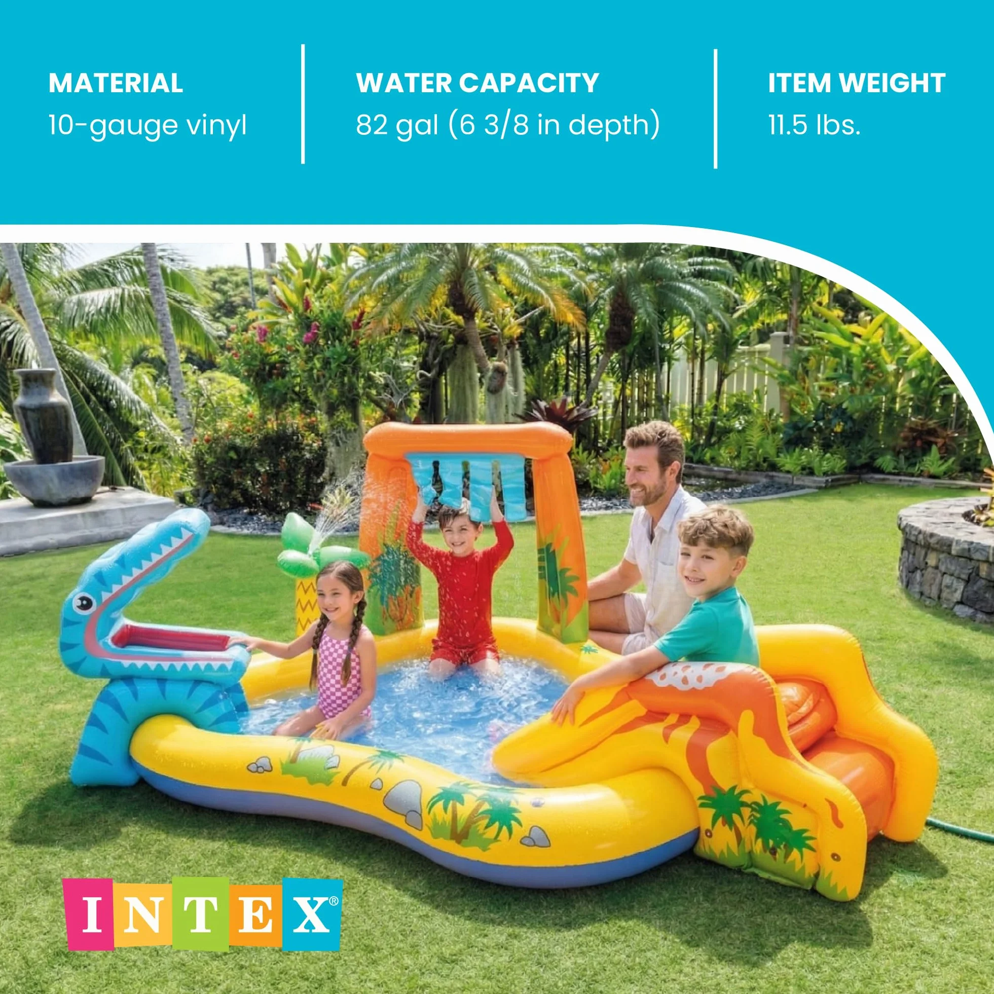 INTEX Centro Juegos Hinchable Dinosaurio 249x191x109 cm 272l