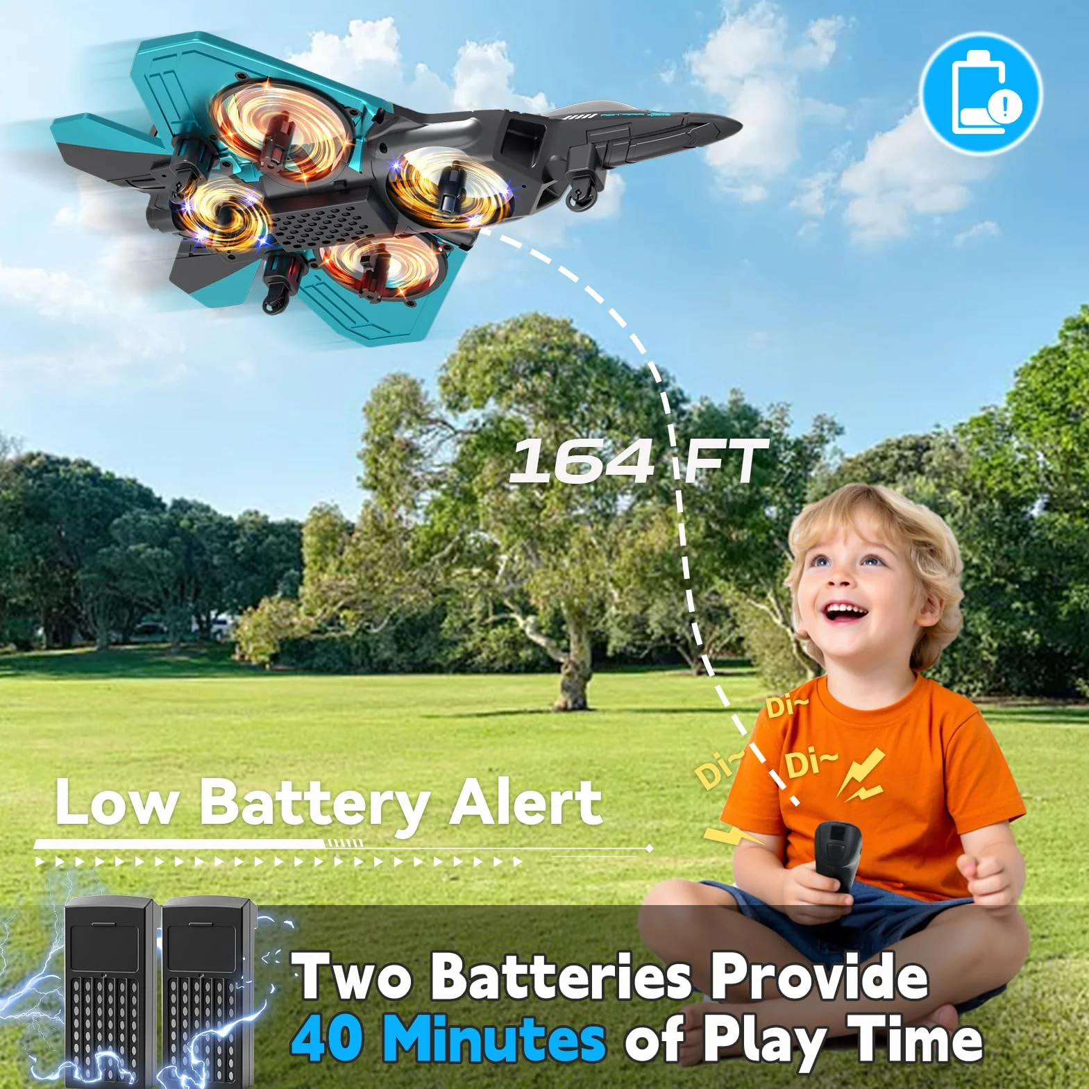 4DRC Avión teledirigido con Control Remoto, 6 Canales, 2,4 GHz, avión de Control Remoto para Principiantes, Avión RC para Adultos y niños, Simple y Listo para Volar