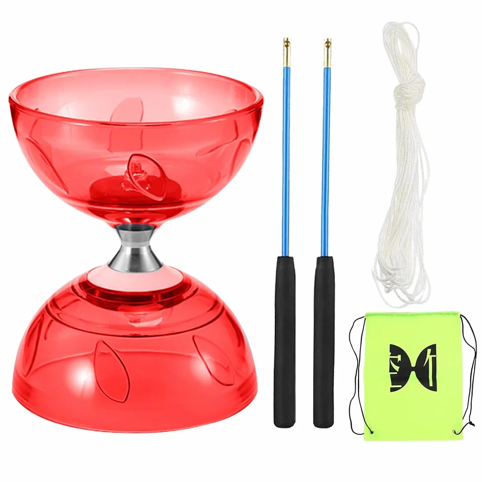 Diábolo LED con Rodamientos de Bolas, Juego de Malabarismo, Diábolo Que Brilla en la Oscuridad, para Niños y Adultos, Principiantes Profesionales