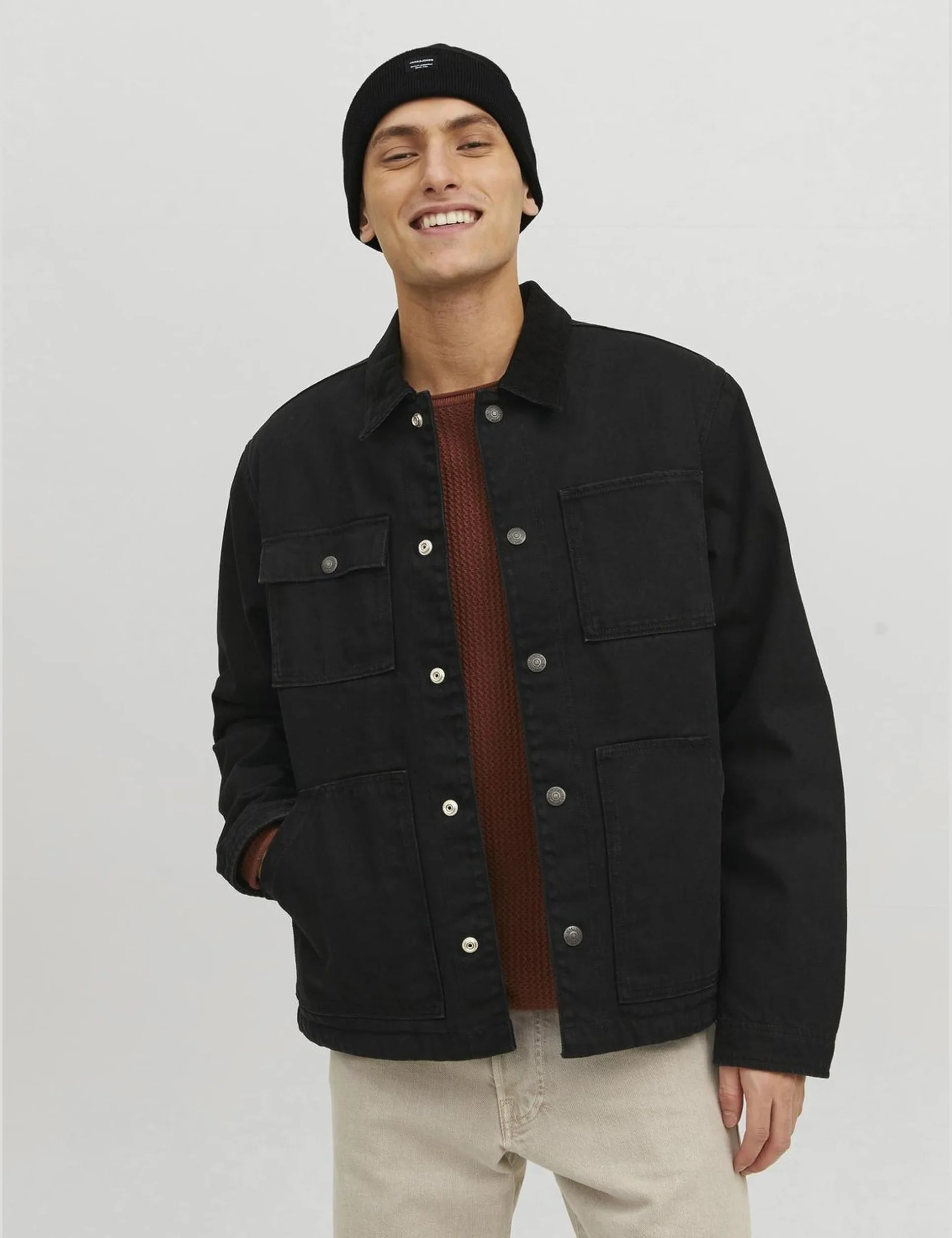 JACK & JONES Jacclassic Short Beanie Noos Gorro de Punto Hombre