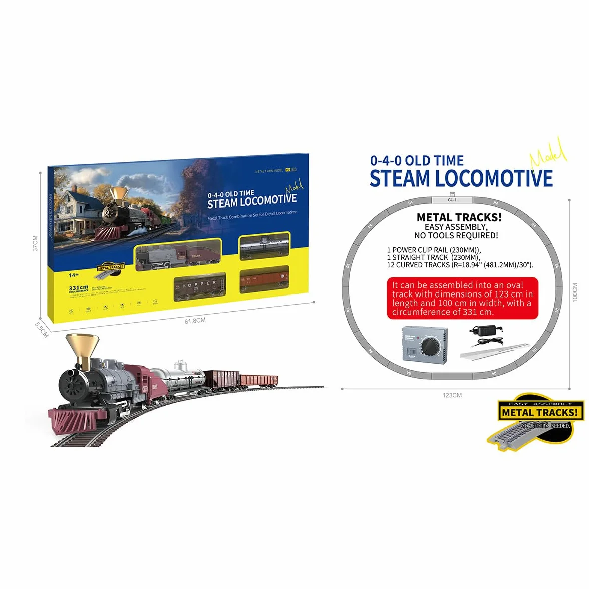 Juego de tren RC, escala HO 1/87 0-4-0, modelo de locomotora de vapor antiguo, kit de motor de vapor de principiante, control de velocidad eléctrico, modelo de regalo para adultos
