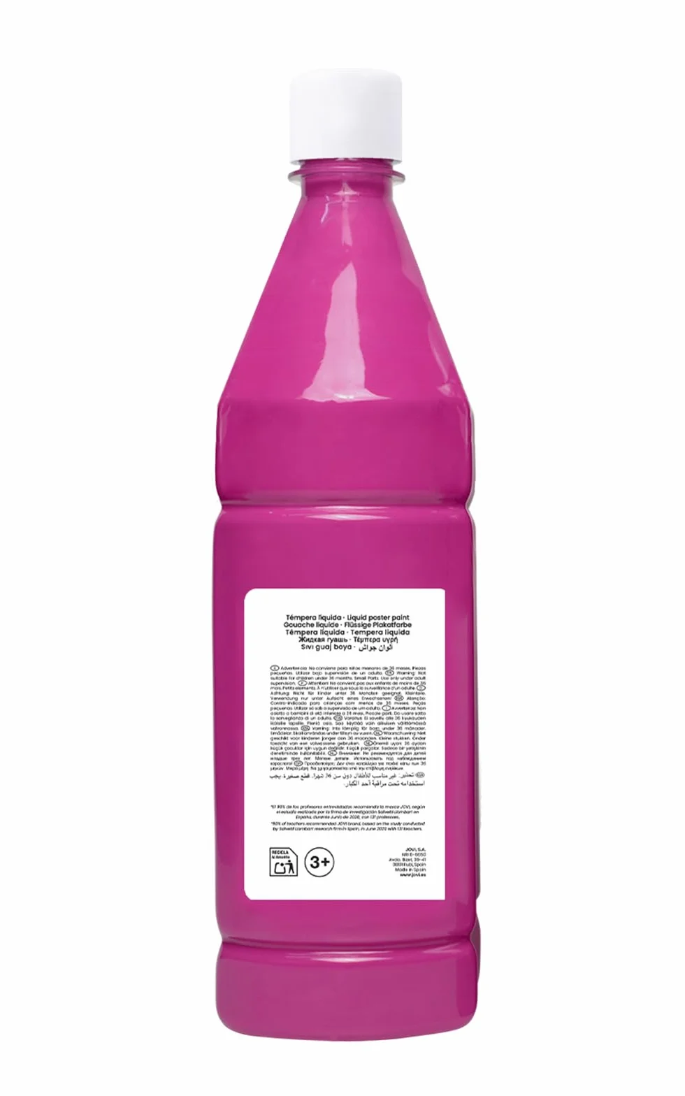 Jovi 511 - Témpera líquida, Magenta, 1000 ml | Pintura a base de ingredientes naturales, Fácil de lavar, Sin gluten