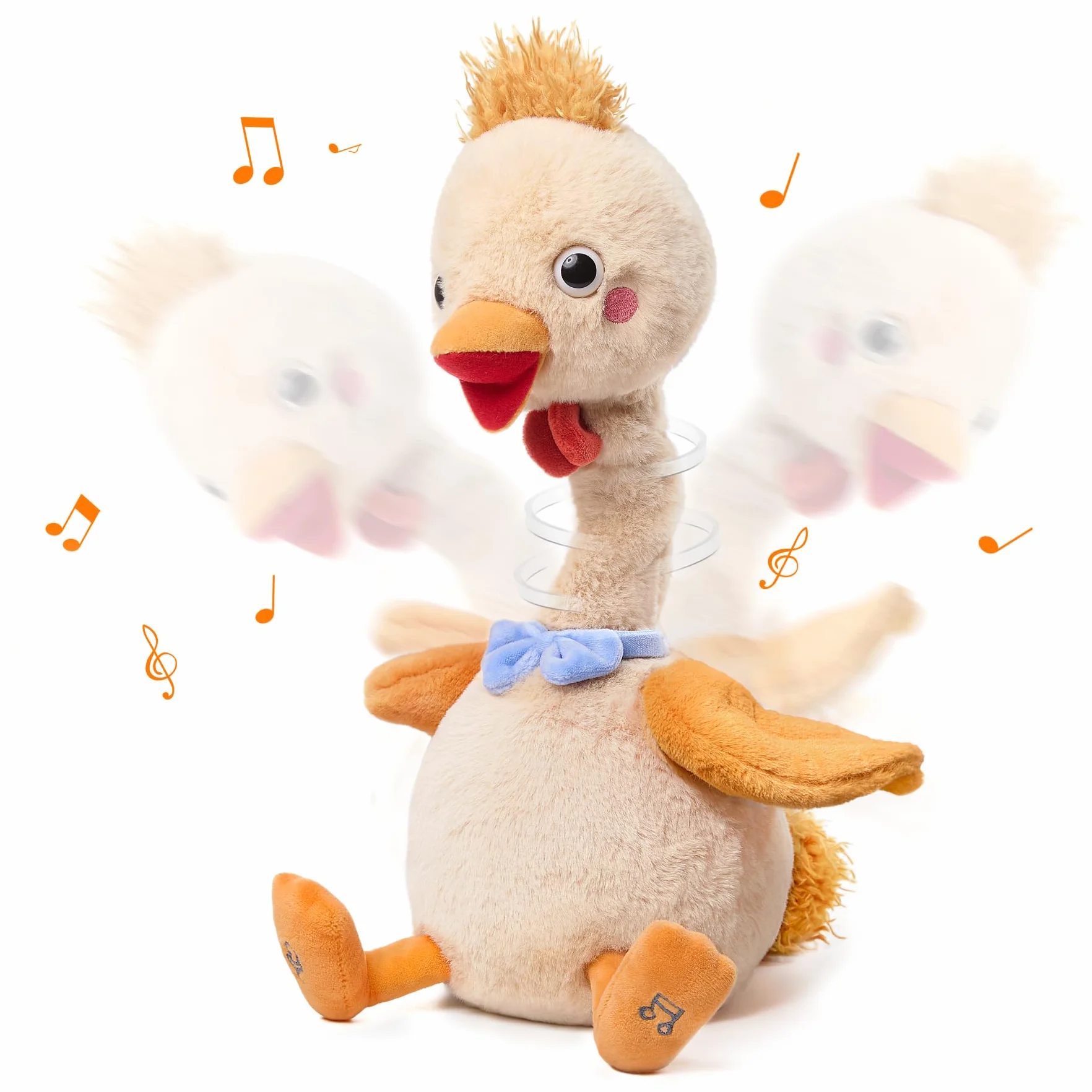 TUMAMA Pollito Que Habla Y Repite Lo Que Dices, Cuello Y Alas Móviles, Pollito De Peluche para Niños, Pollito Que Canta Y Baila, Regalo De Cumpleaños para Niños, Niñas De 3 4 5 7 Años, Amarillo Claro