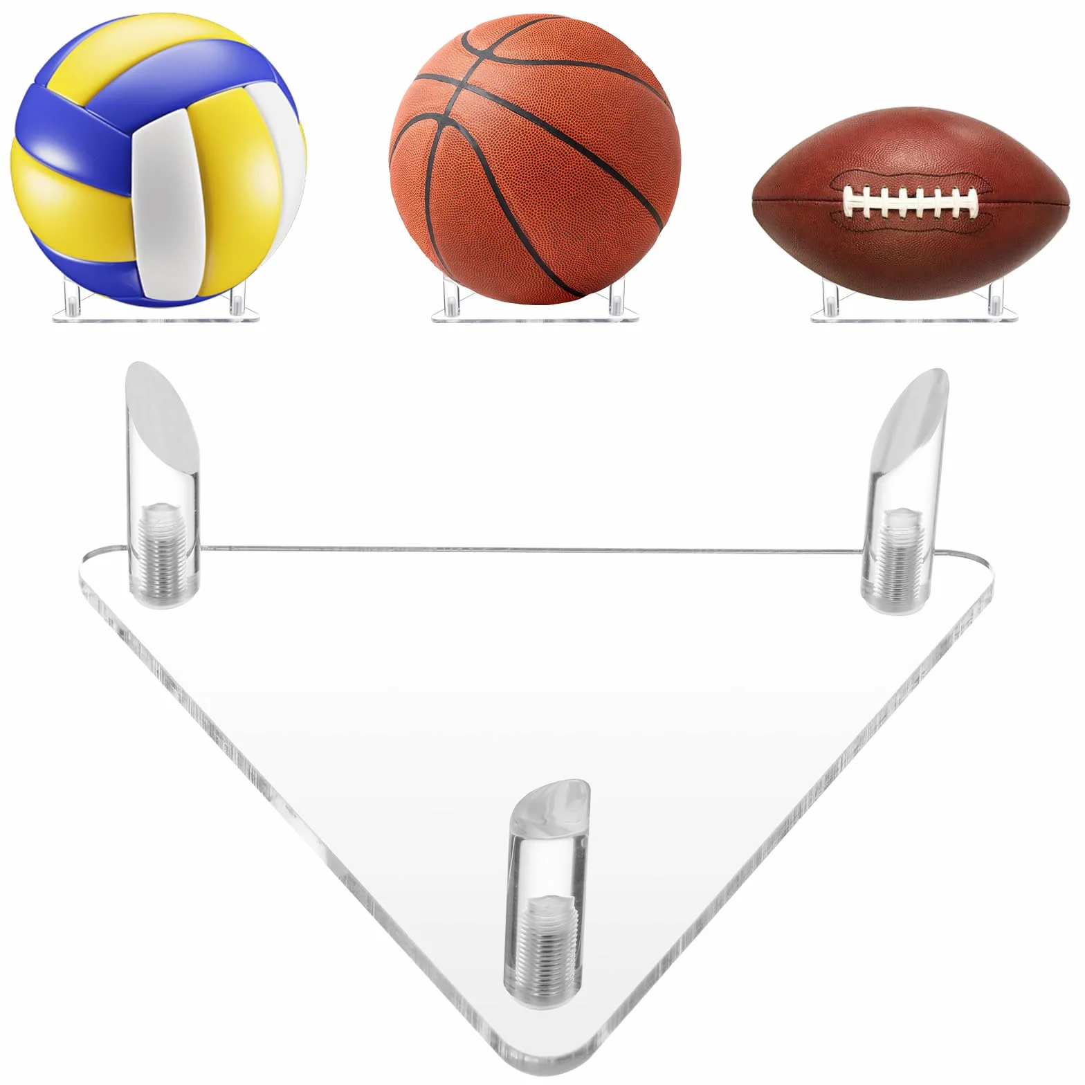Soporte para pelotas acrílico transparente para voleibol