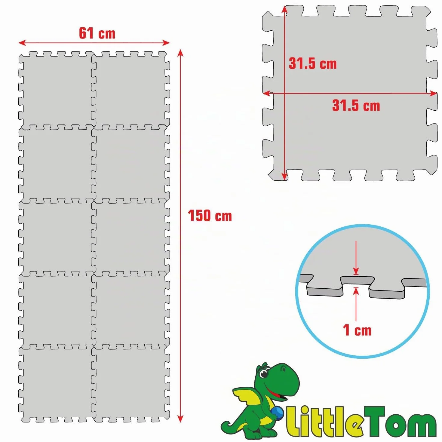 LittleTom Alfombras Puzzle para Bebé Goma EVA Números