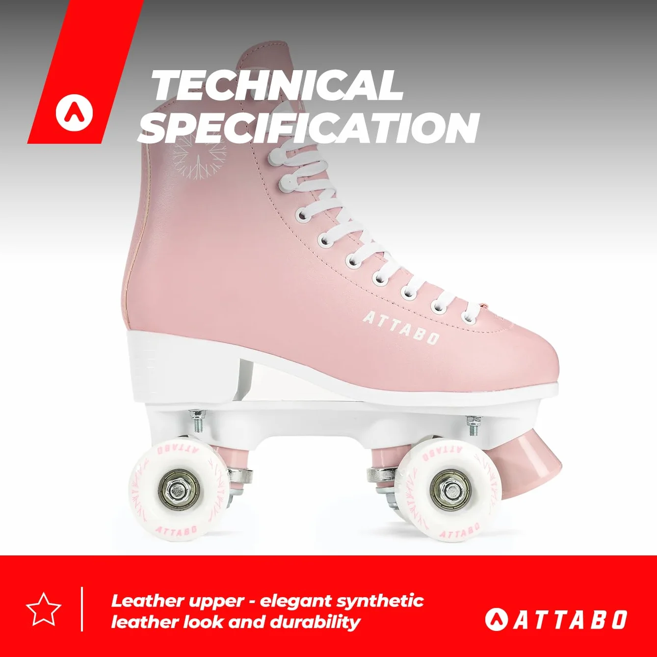 ATTABO Patines de Mujer Serena Talla 36-41 EU ABEC-3 Chasis de Aluminio Caña de Piel Ruedas 82A